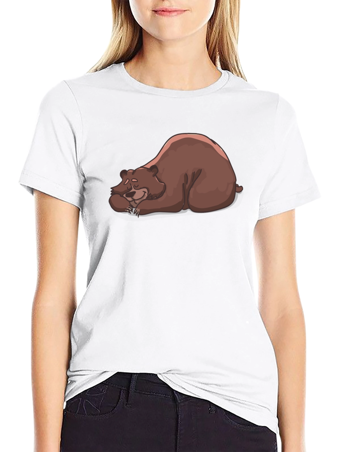 Black Sleeping Bear Graphic Tee - Casual Comfort Style view 9