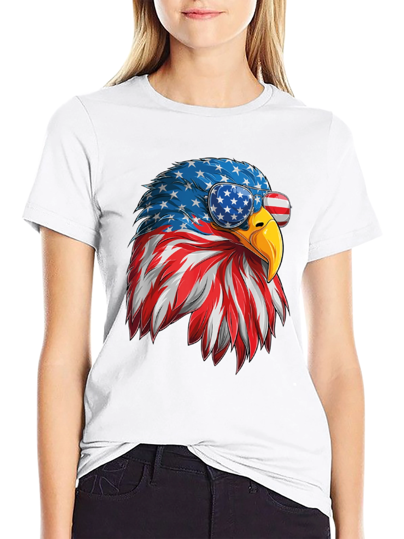 Black Patriotic Eagle Graphic Tee view 9