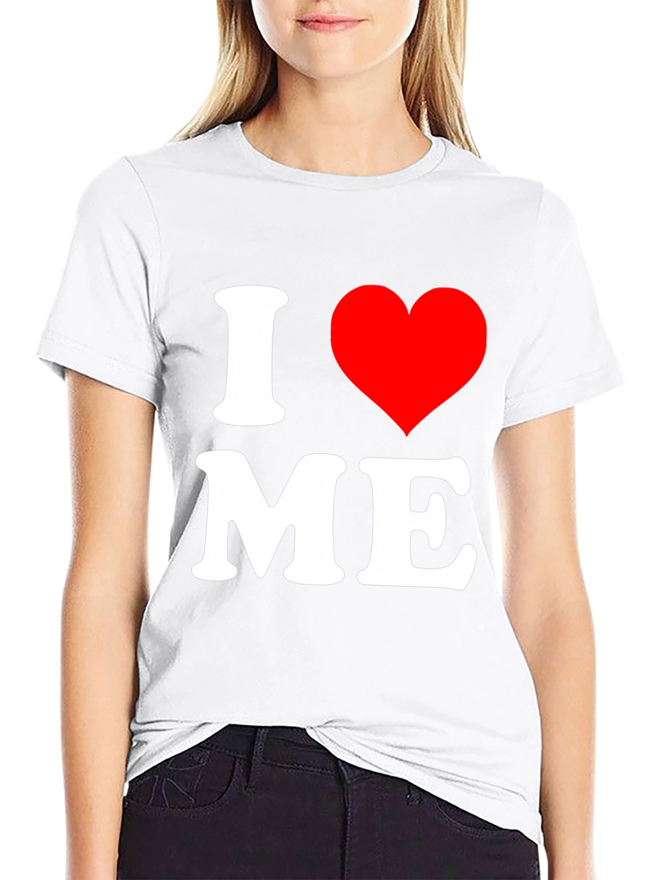 Black I Heart Me Black Graphic Tee view 9