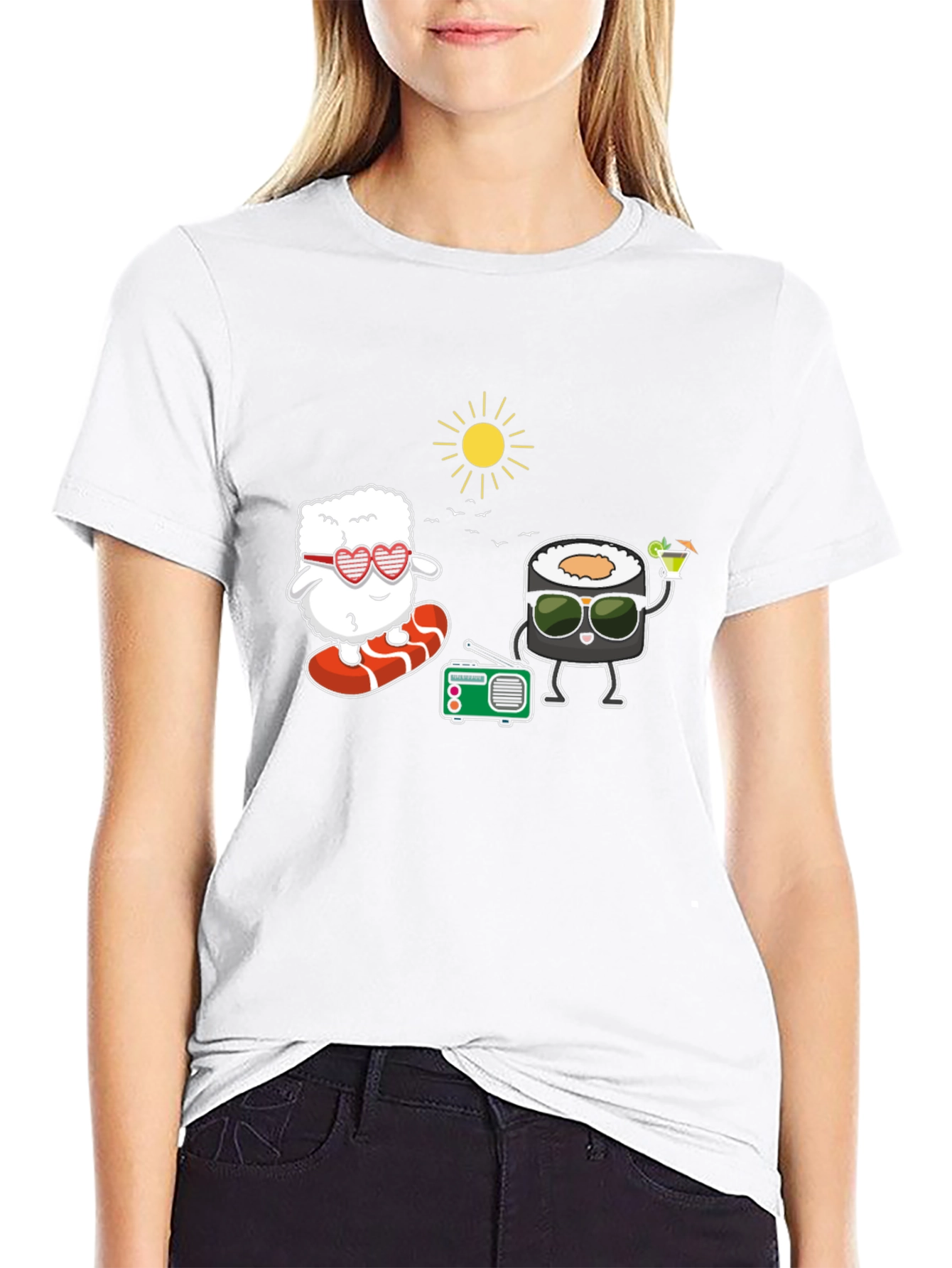 Black Sushi Fun T-Shirt - Beach Vibes view 9