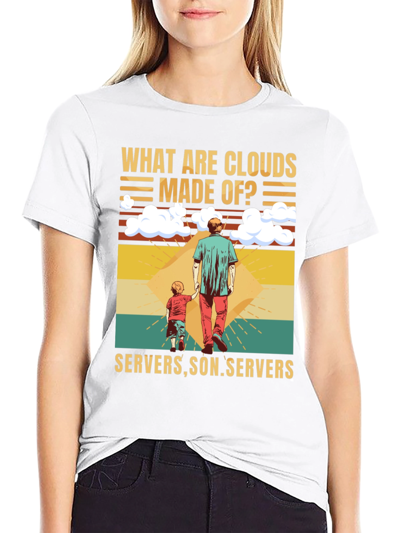 Black Cloud Made of Servers Funny T-Shirt view 9