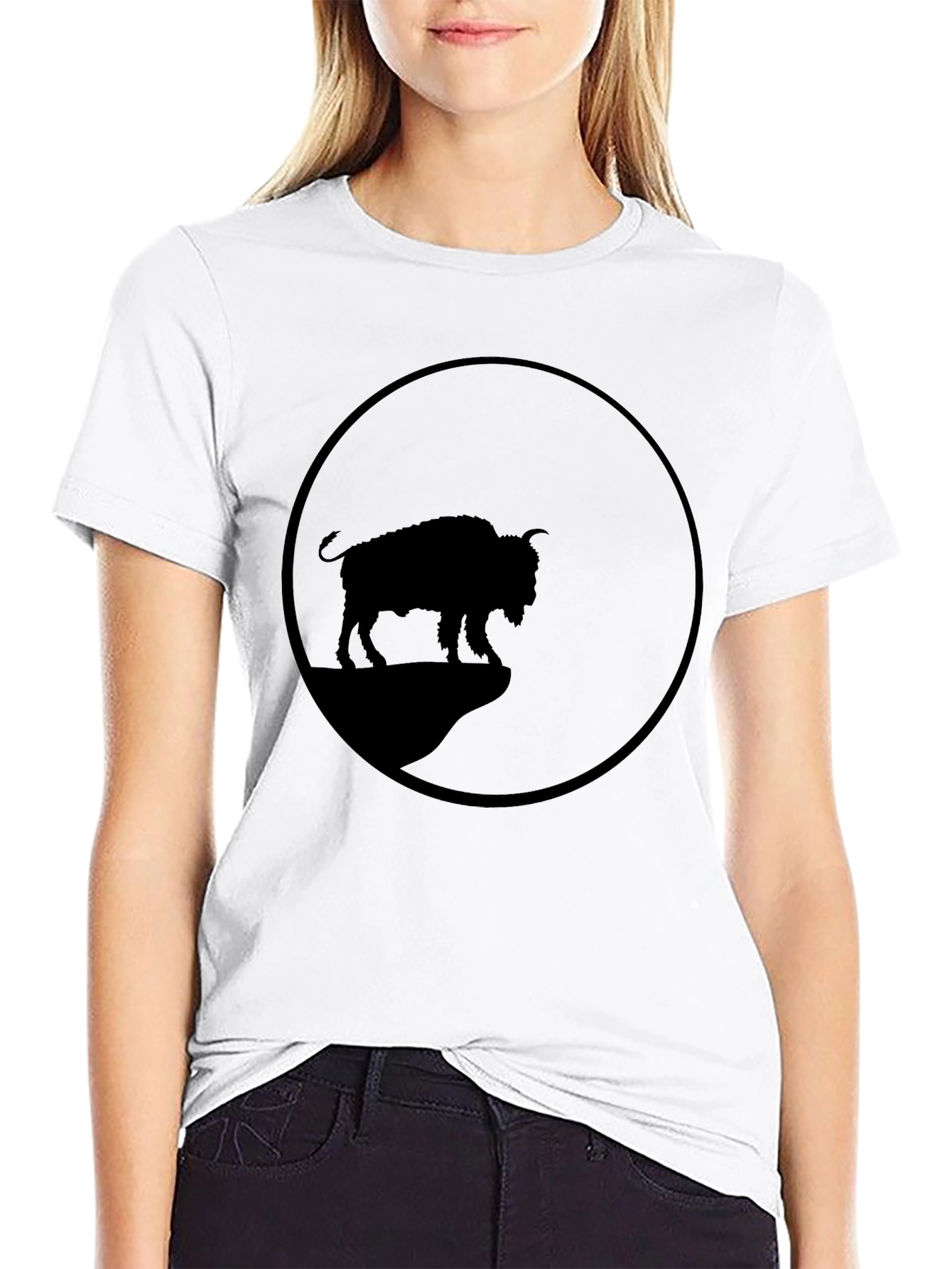 Black Bison Silhouette Graphic Tee view 9