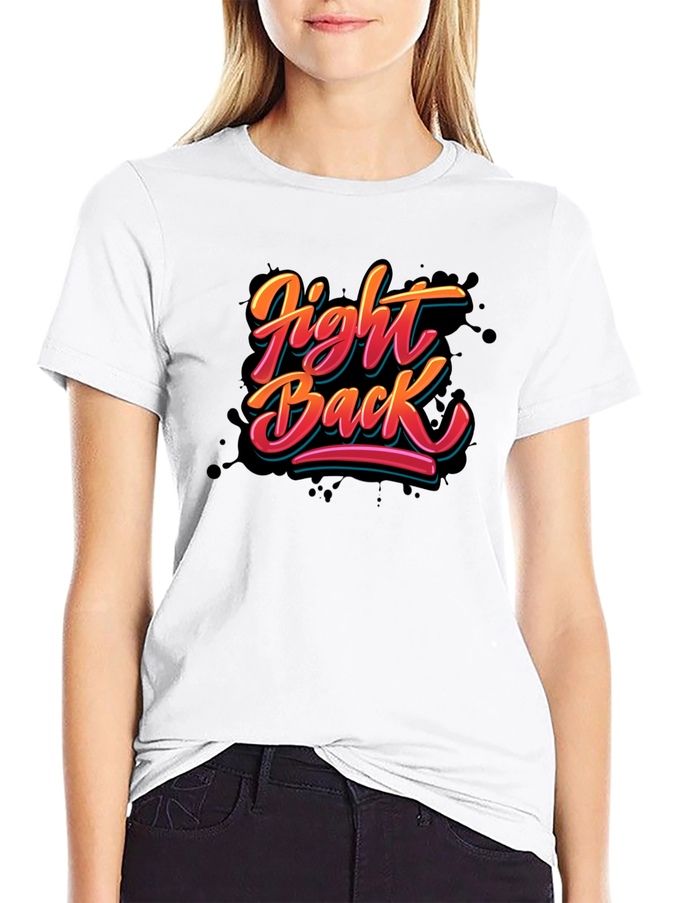 Black Fight Back Graphic T-Shirt - Bold Statement Tee view 9