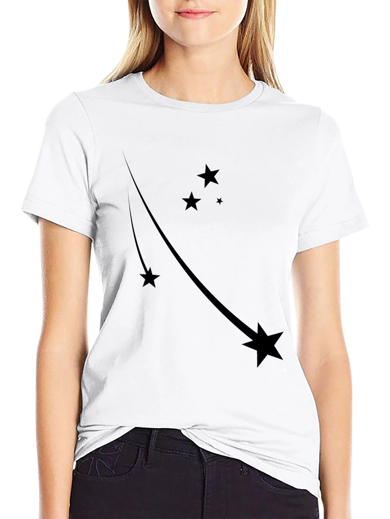 Black Star Trail Black Tee - Stylish Graphic T-Shirt view 9