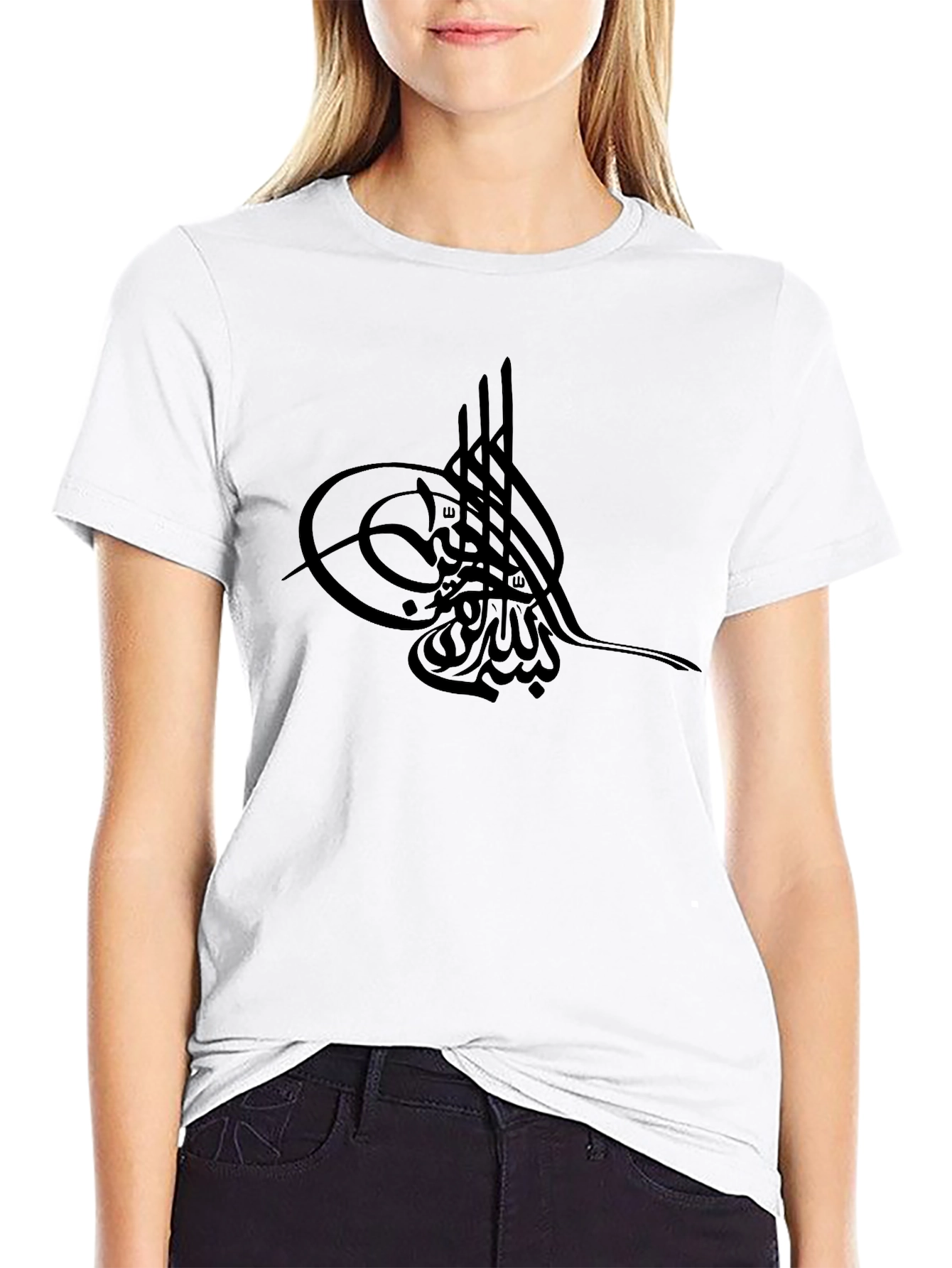 Black Black T-Shirt with Ottoman Calligraphy view 9