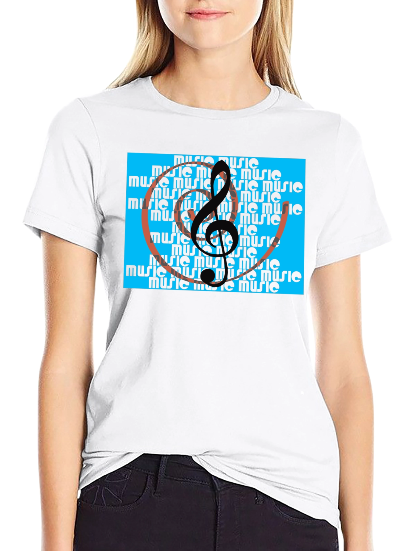 Black Music Note T-Shirt view 9