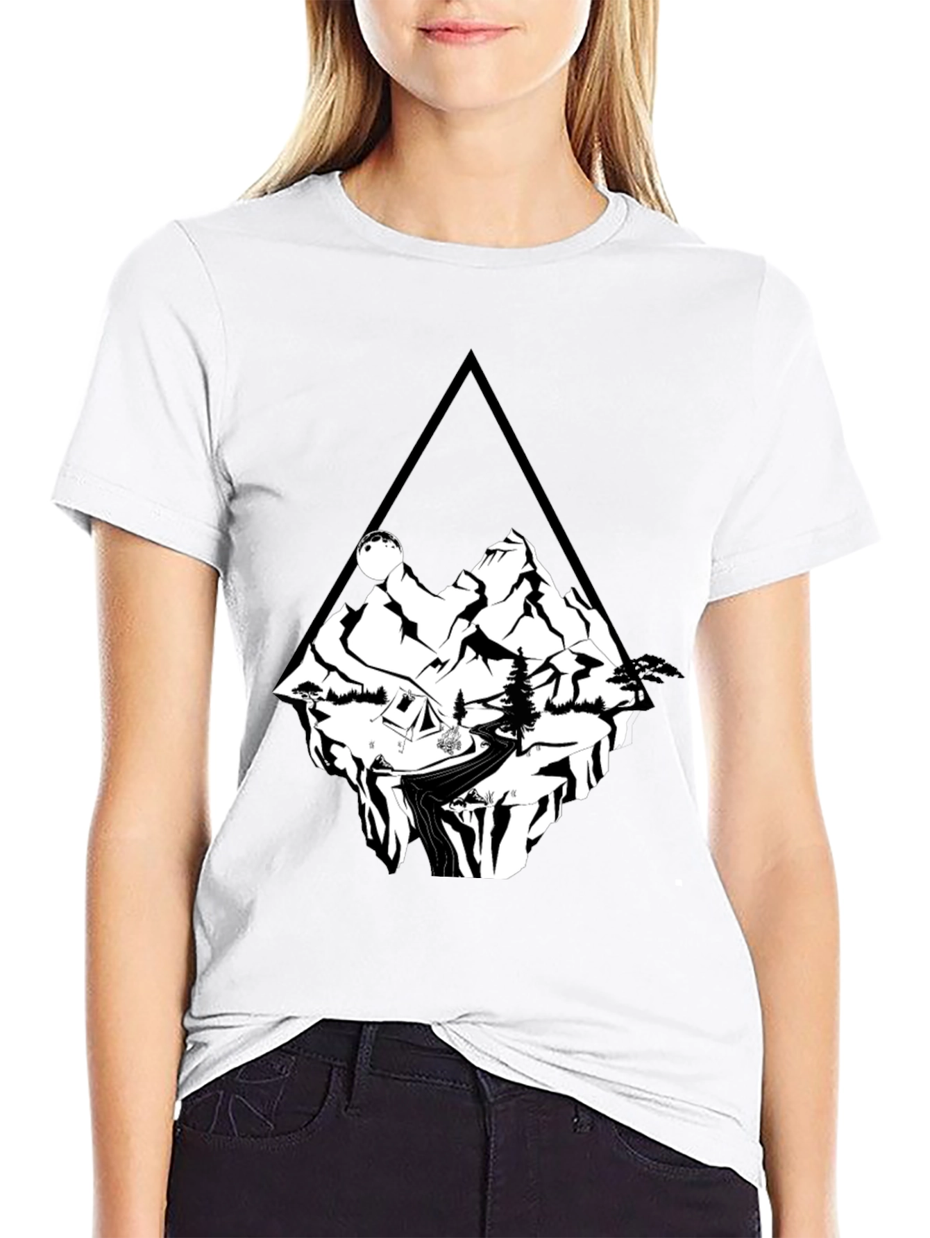 Black Mountain Adventure T-Shirt - Black Cotton Tee view 9