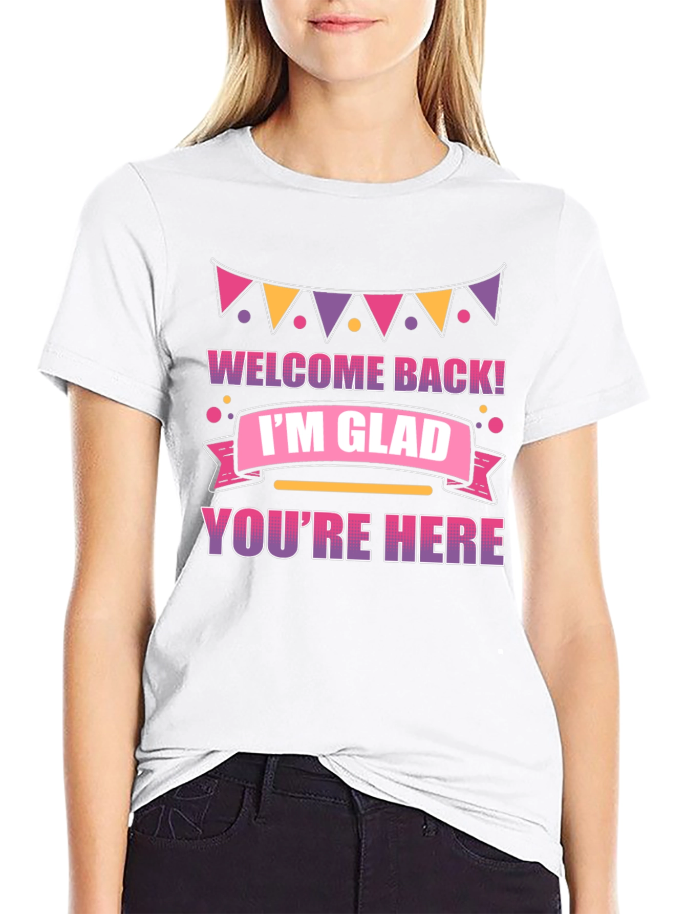 Black Welcome Back I'm Glad You're Here T-Shirt view 9