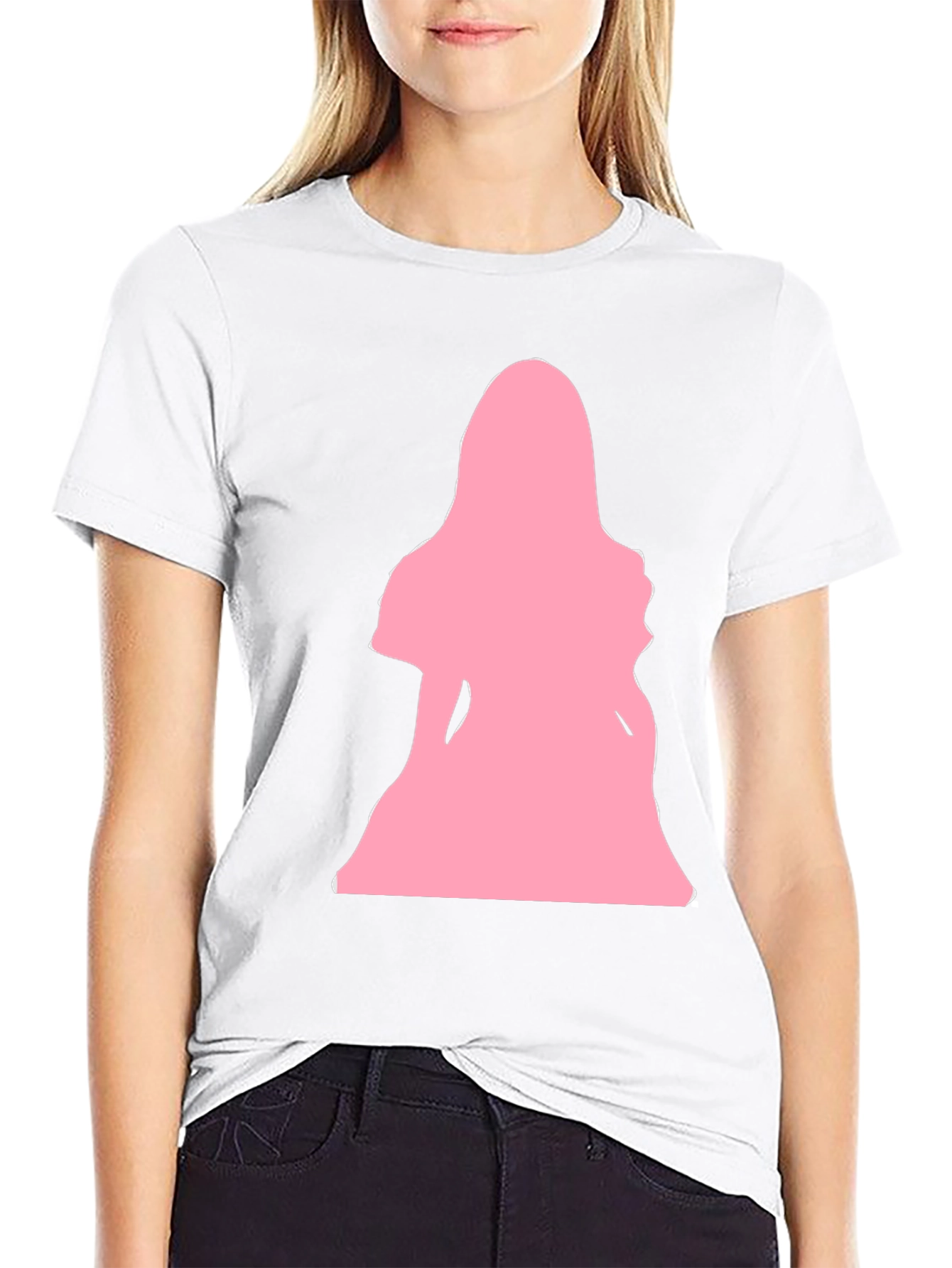 Black Pink Silhouette Graphic T-Shirt - Black view 9