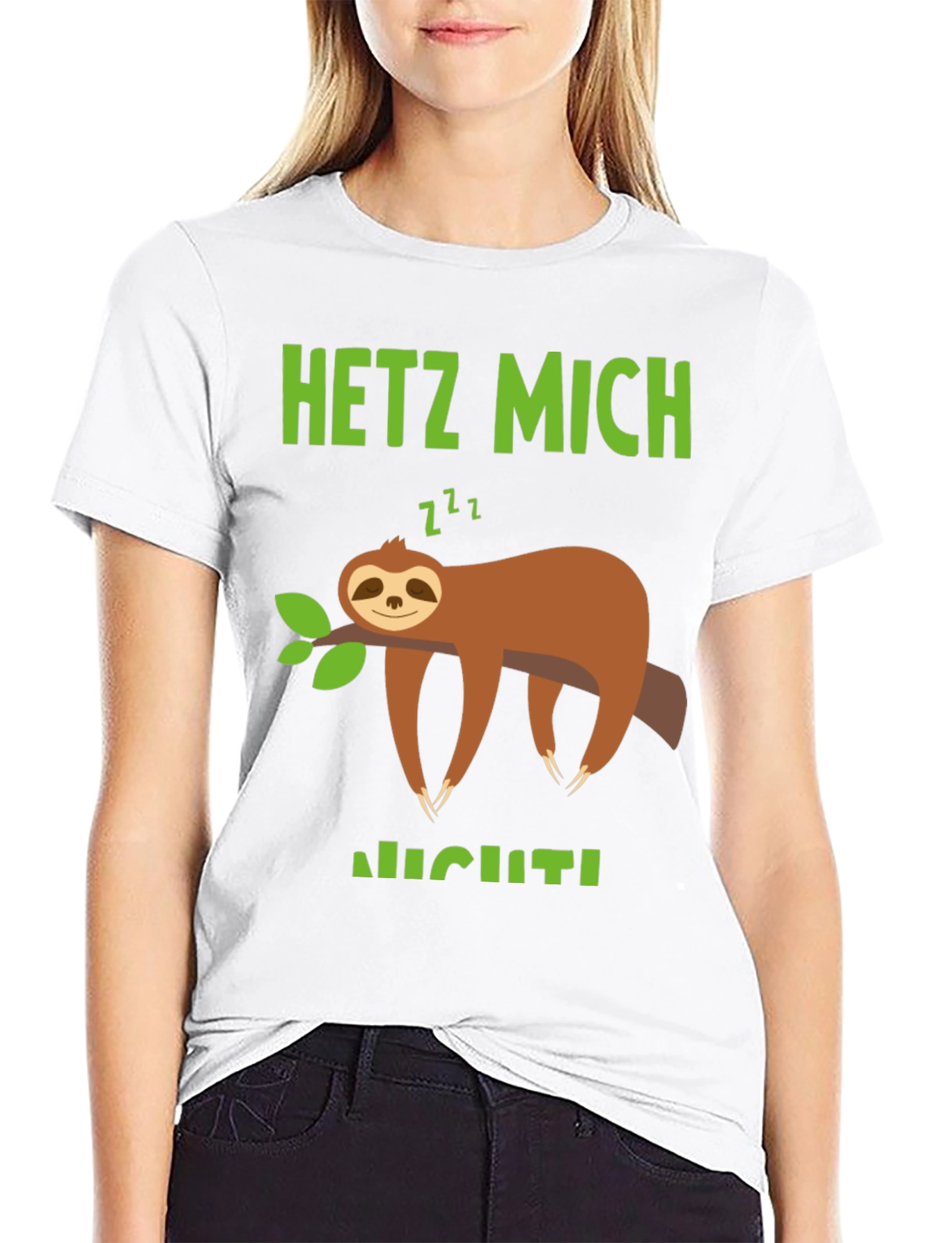 Black Relaxed Sloth Graphic Tee - Hetz Mich Nicht view 9