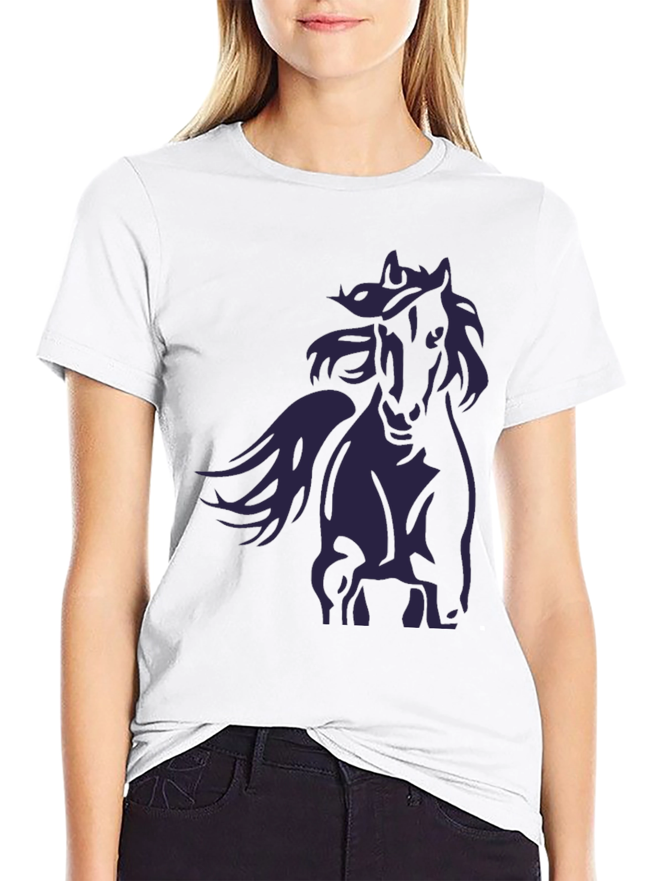 Black Black Horse Graphic T-Shirt - Stylish Men's Tee view 9