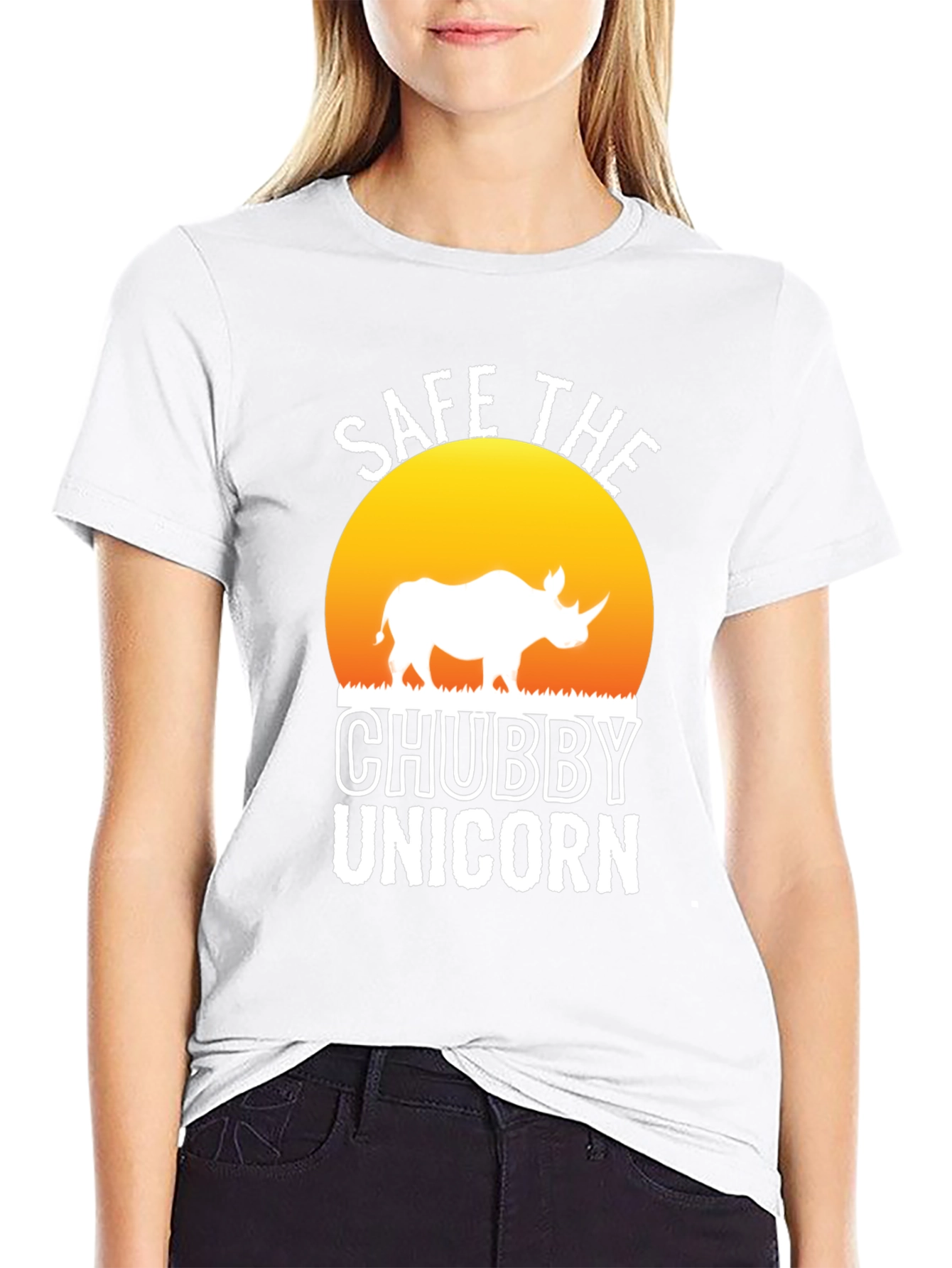 Black Save the Chubby Unicorn Black T-Shirt view 9