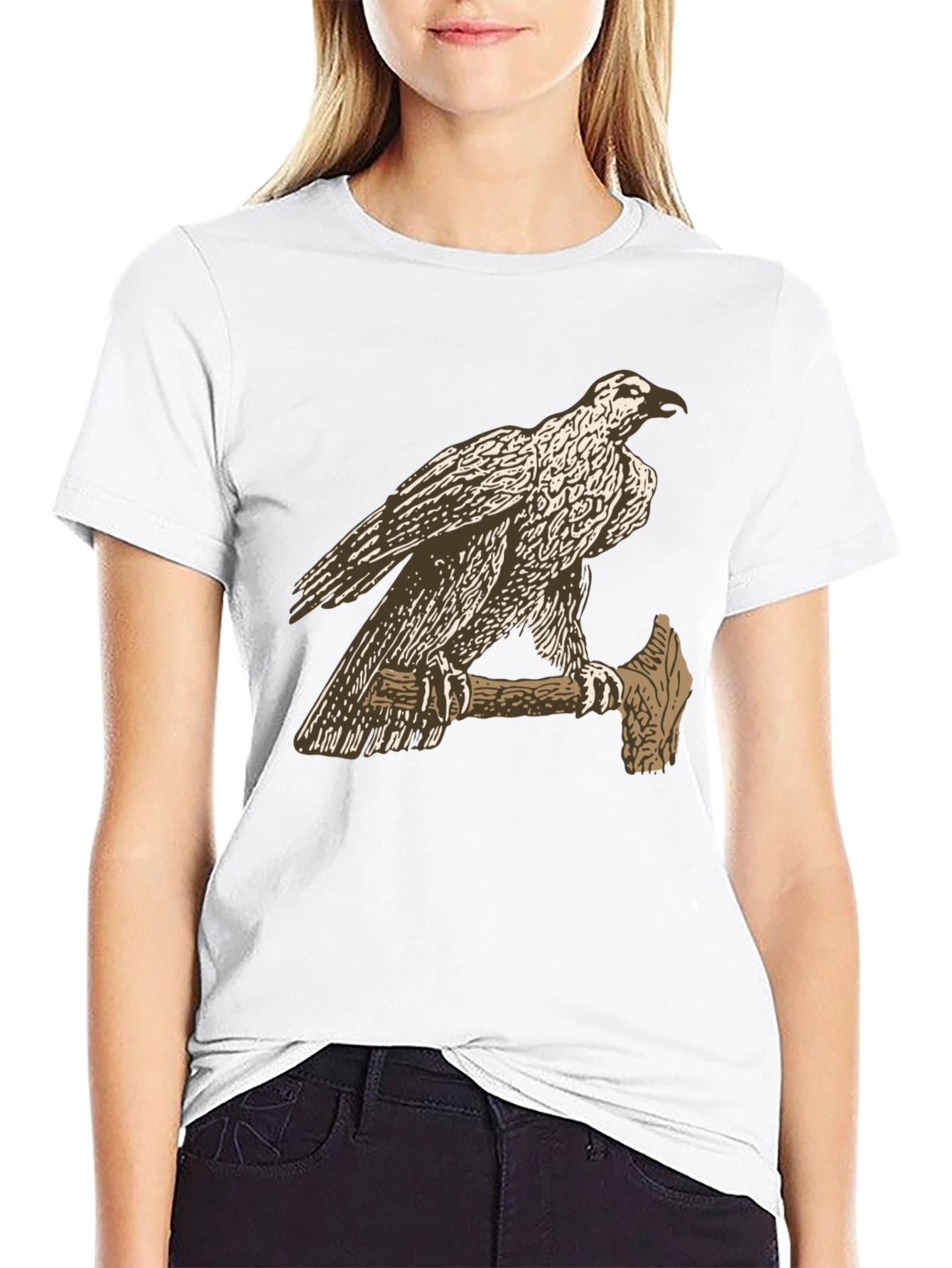 Black Eagle on Axe Black T-Shirt - Unique Graphic Tee view 9