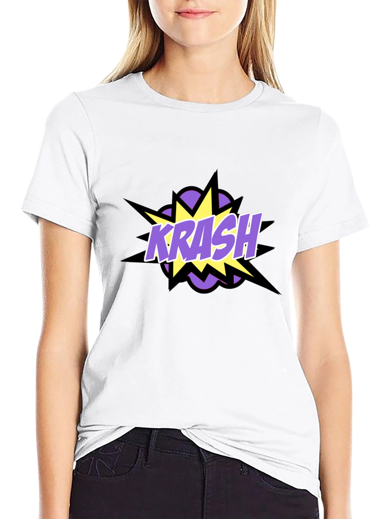 Black Krash Graphic Tee - Black Cotton Blend view 9