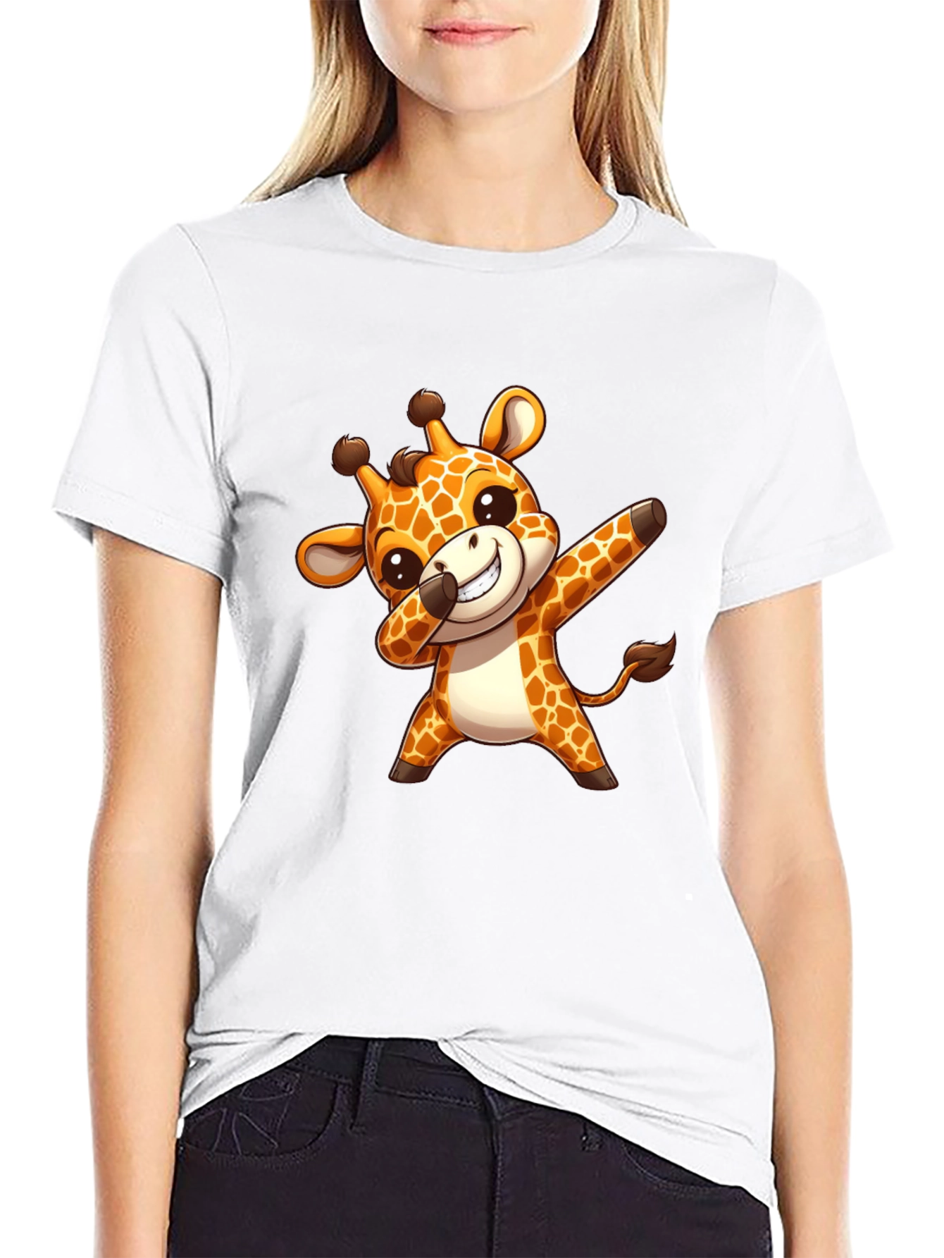 Black Cute Giraffe Dab T-Shirt - Trendy & Unique Design view 9
