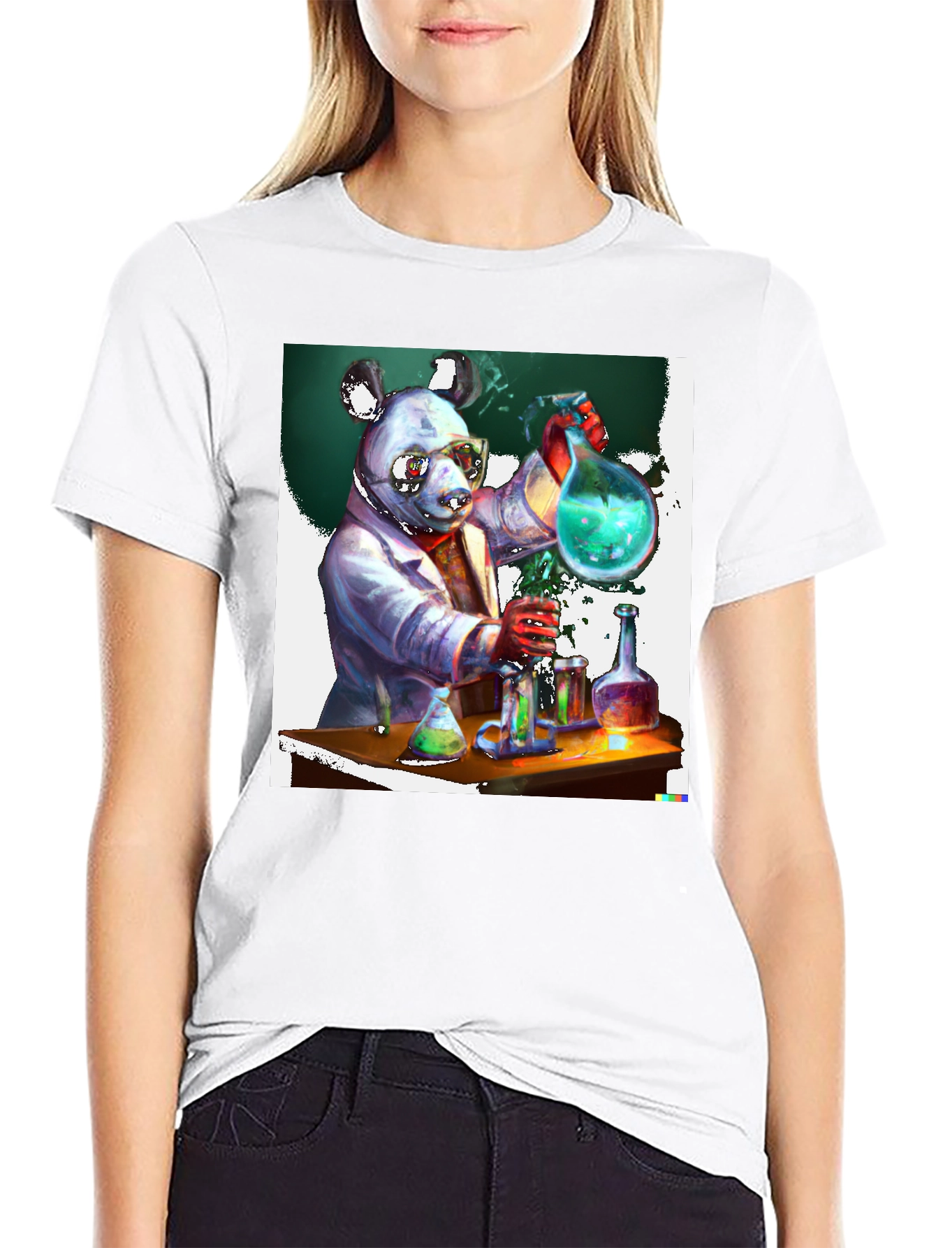 Black Scientist Panda Graphic Tee - Quirky & Unique view 9
