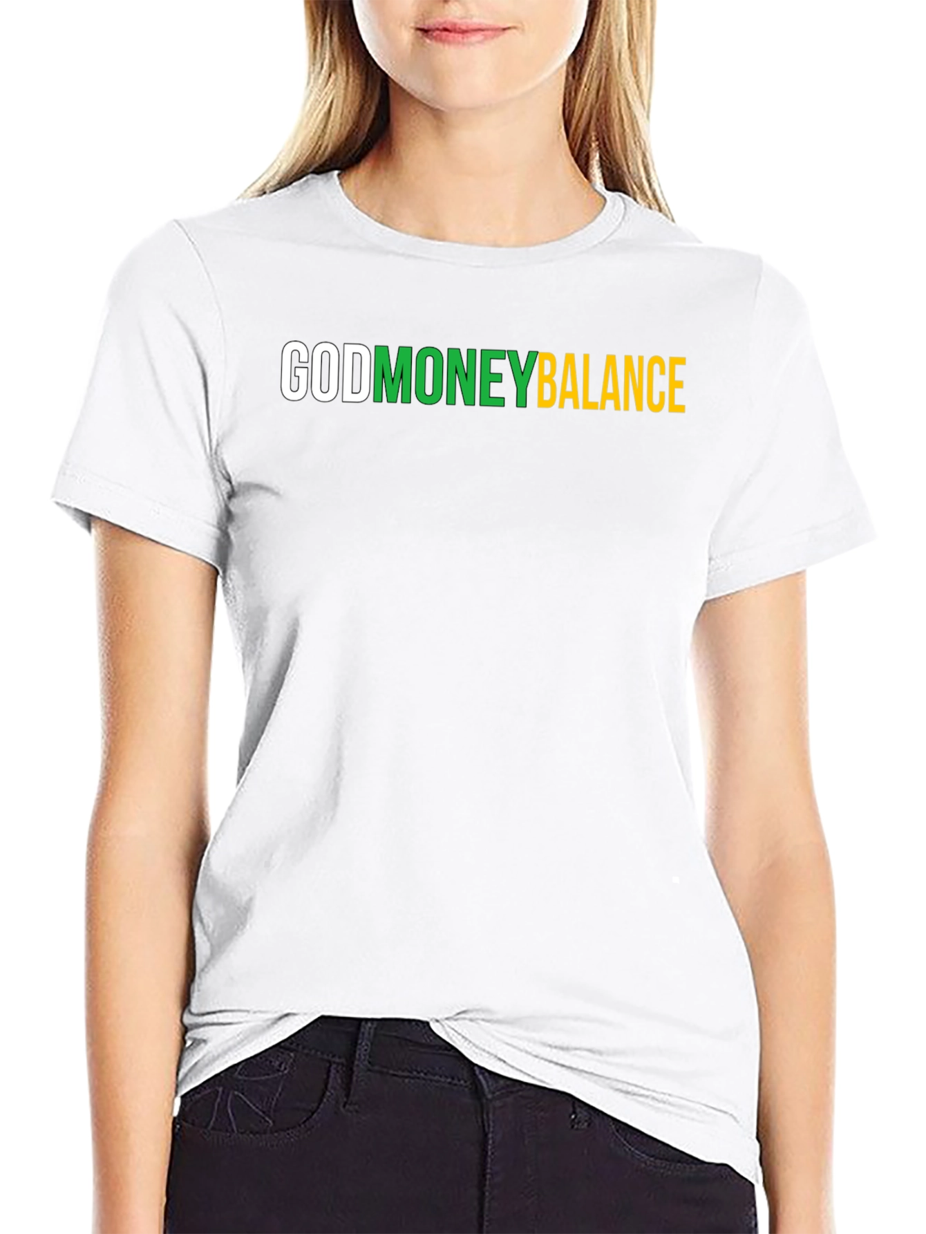 Black God Money Balance Graphic Tee - Stylish Black T-Shirt view 9