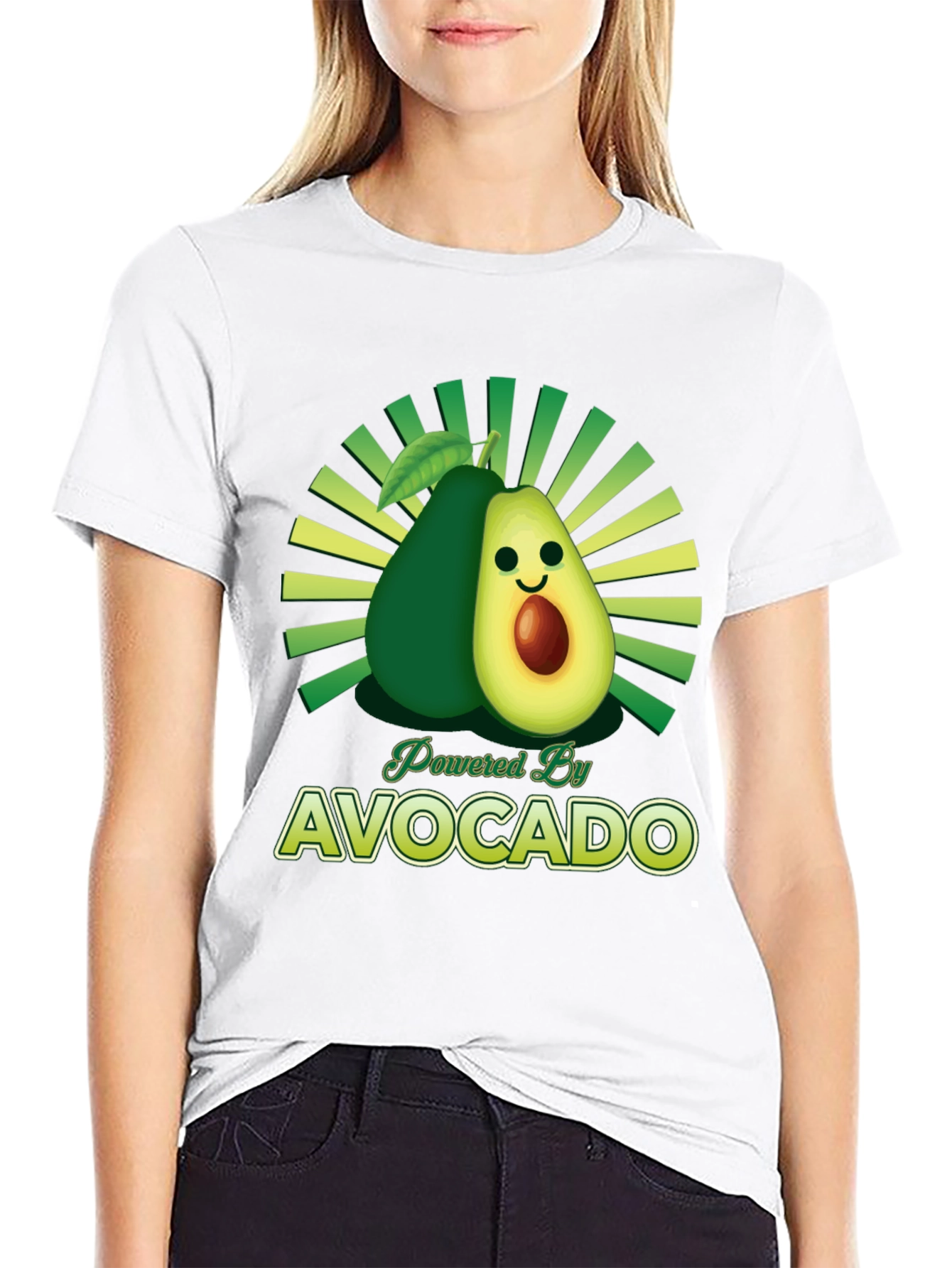 Black Powered by Avocado Graphic T-Shirt view 9