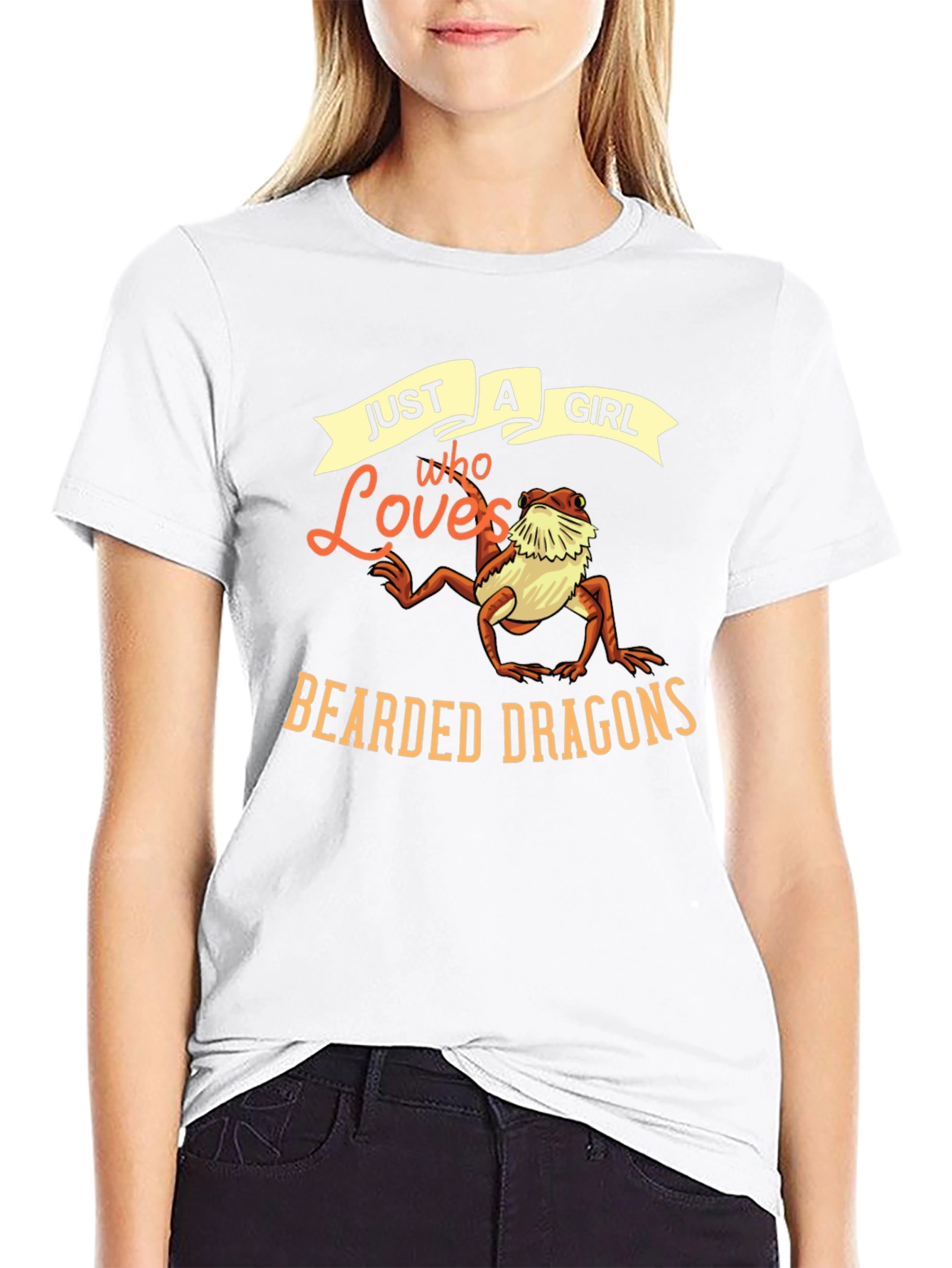 Black Just A Girl Who Loves Bearded Dragons T-Shirt view 9
