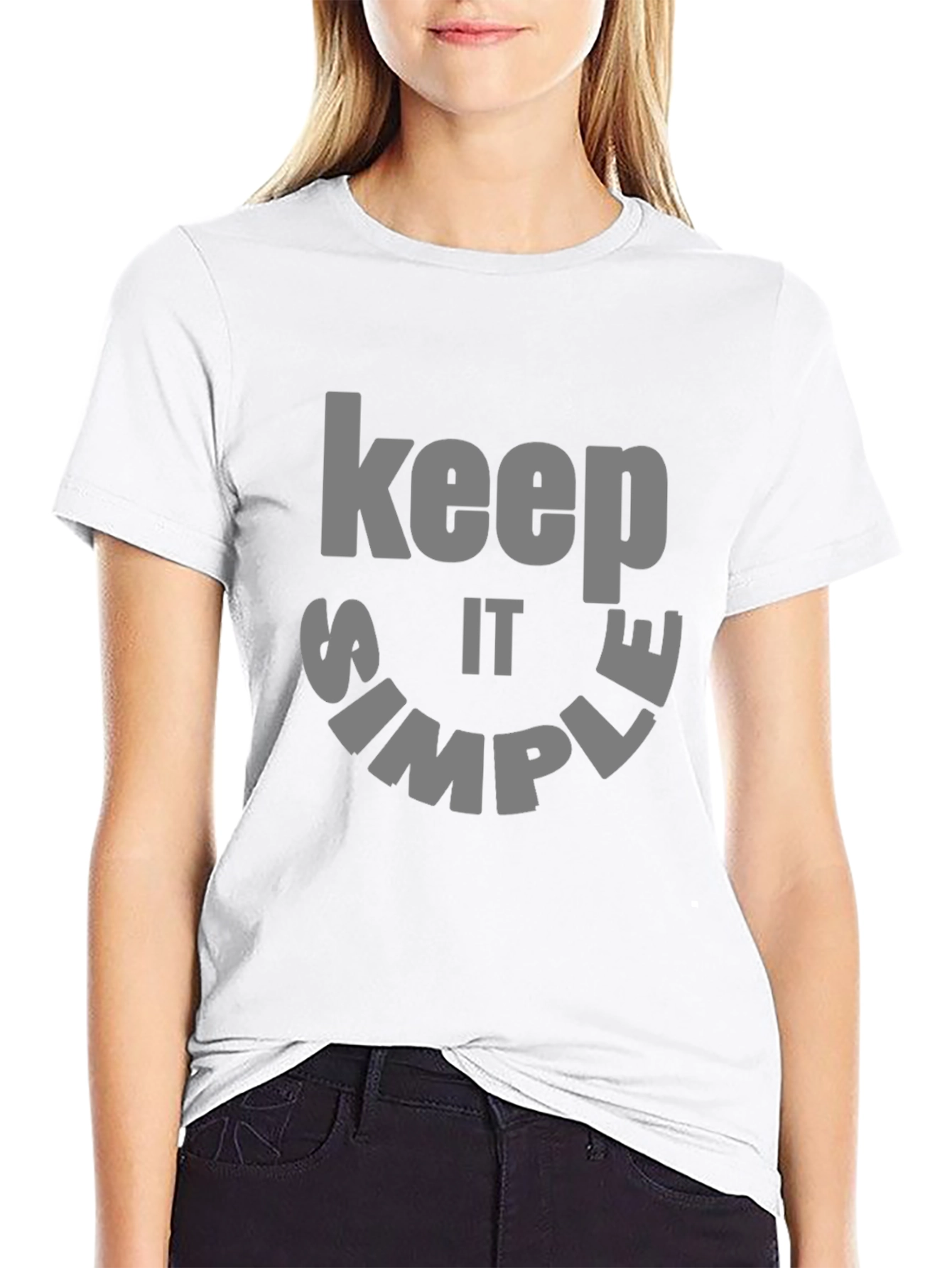 Black Keep it Simple Graphic Tee - Black Cotton view 9