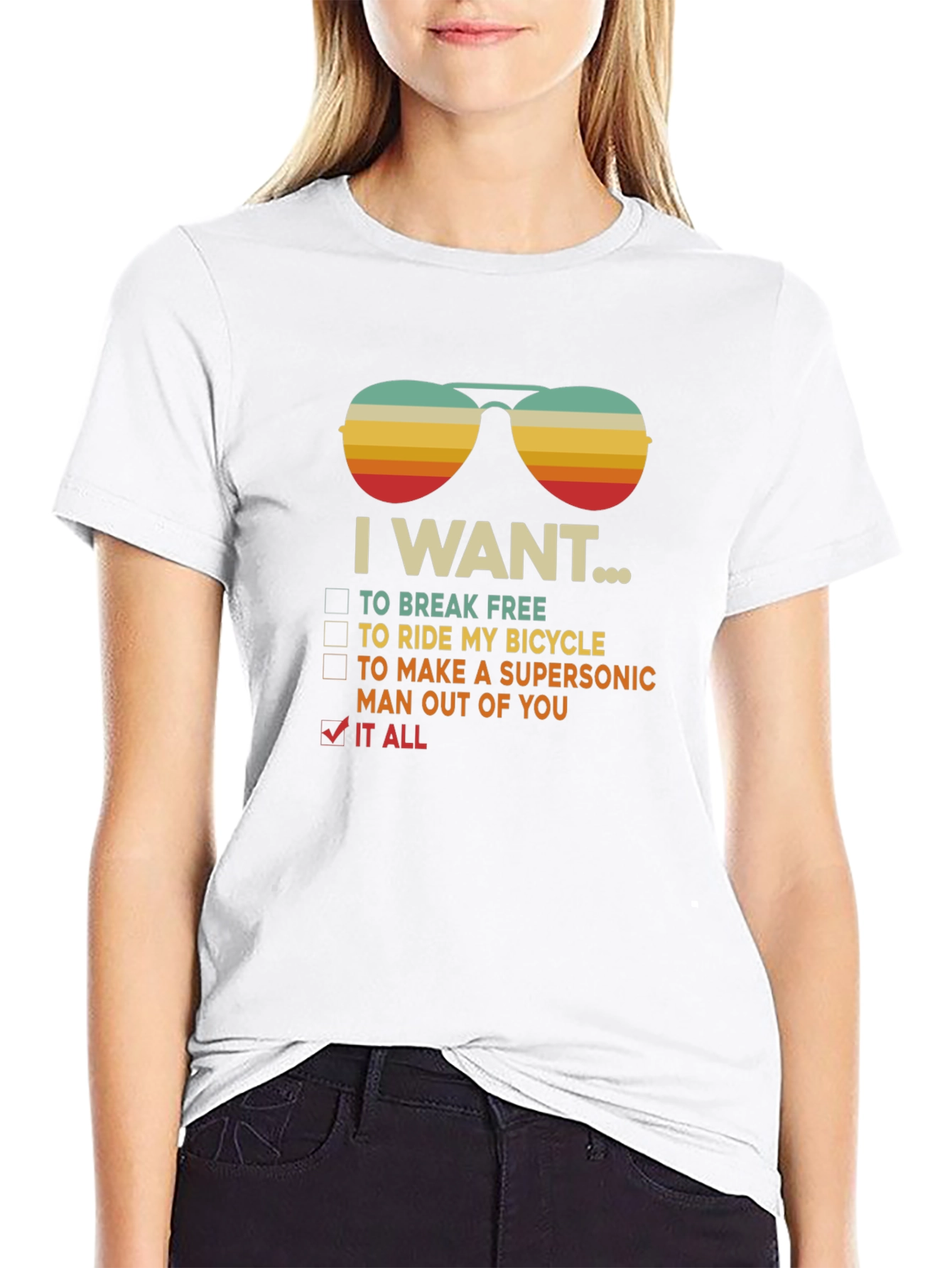 Black I Want It All Graphic T-Shirt - Break Free Bicycle Queen view 9