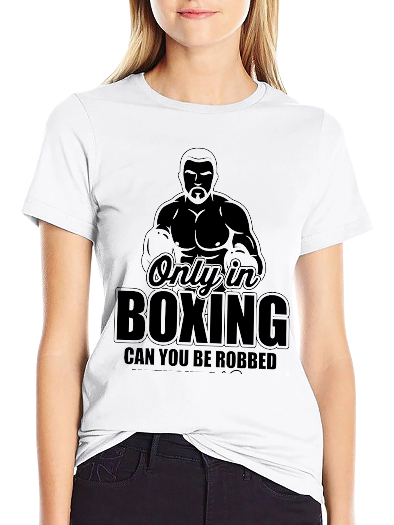 Black Only in Boxing T-Shirt - Funny Boxing Quote Tee view 9