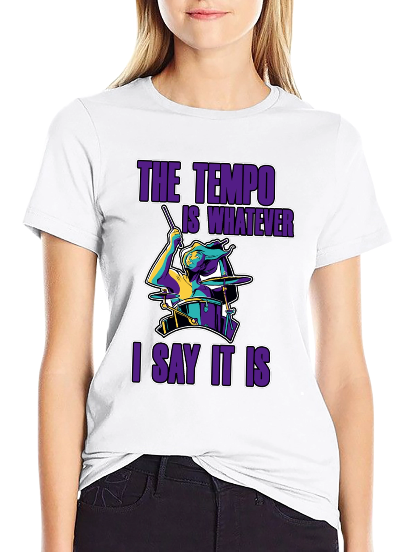 Black The Tempo Is Whatever I Say It Is T-Shirt view 9