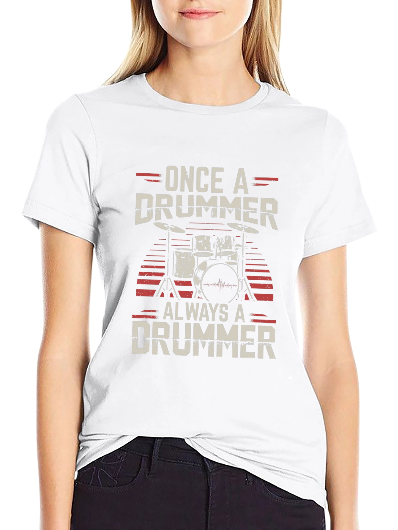Black Once a Drummer Always a Drummer T-Shirt view 9