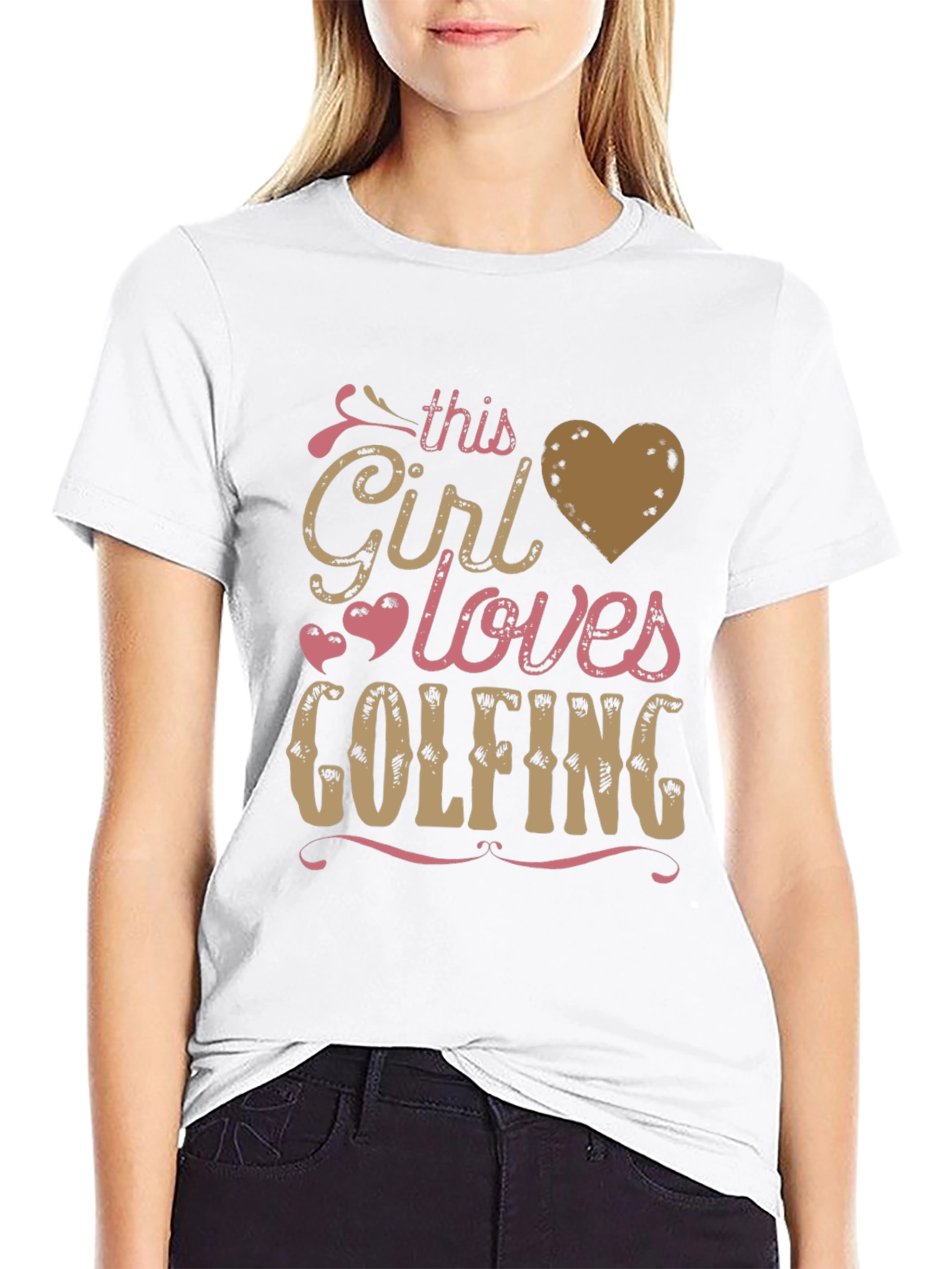 Black This Girl Loves Golfing Tee - Black view 9