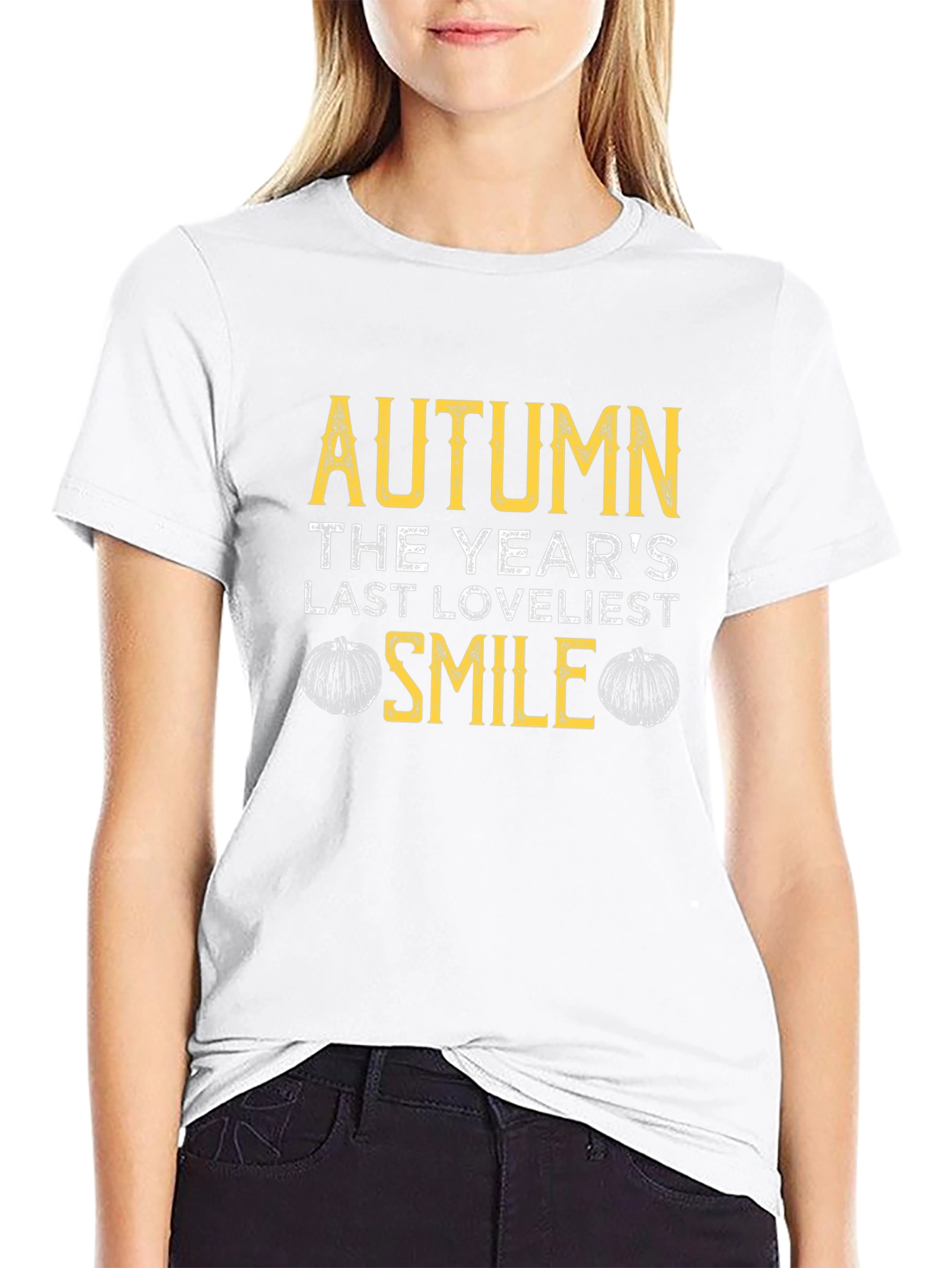 Black Autumn's Last Loveliest Smile Graphic Tee view 9