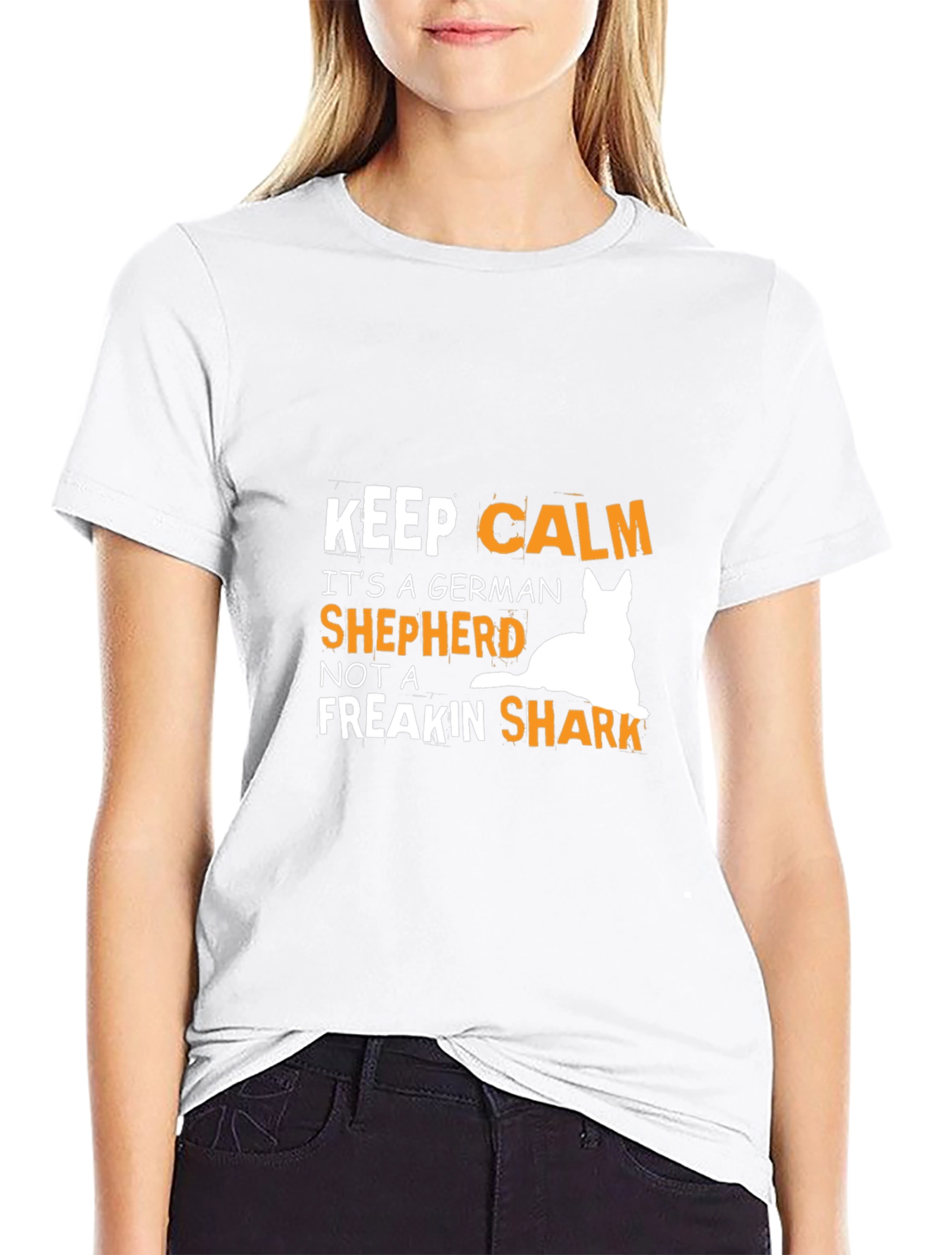 Black Keep Calm German Shepherd T-Shirt view 9