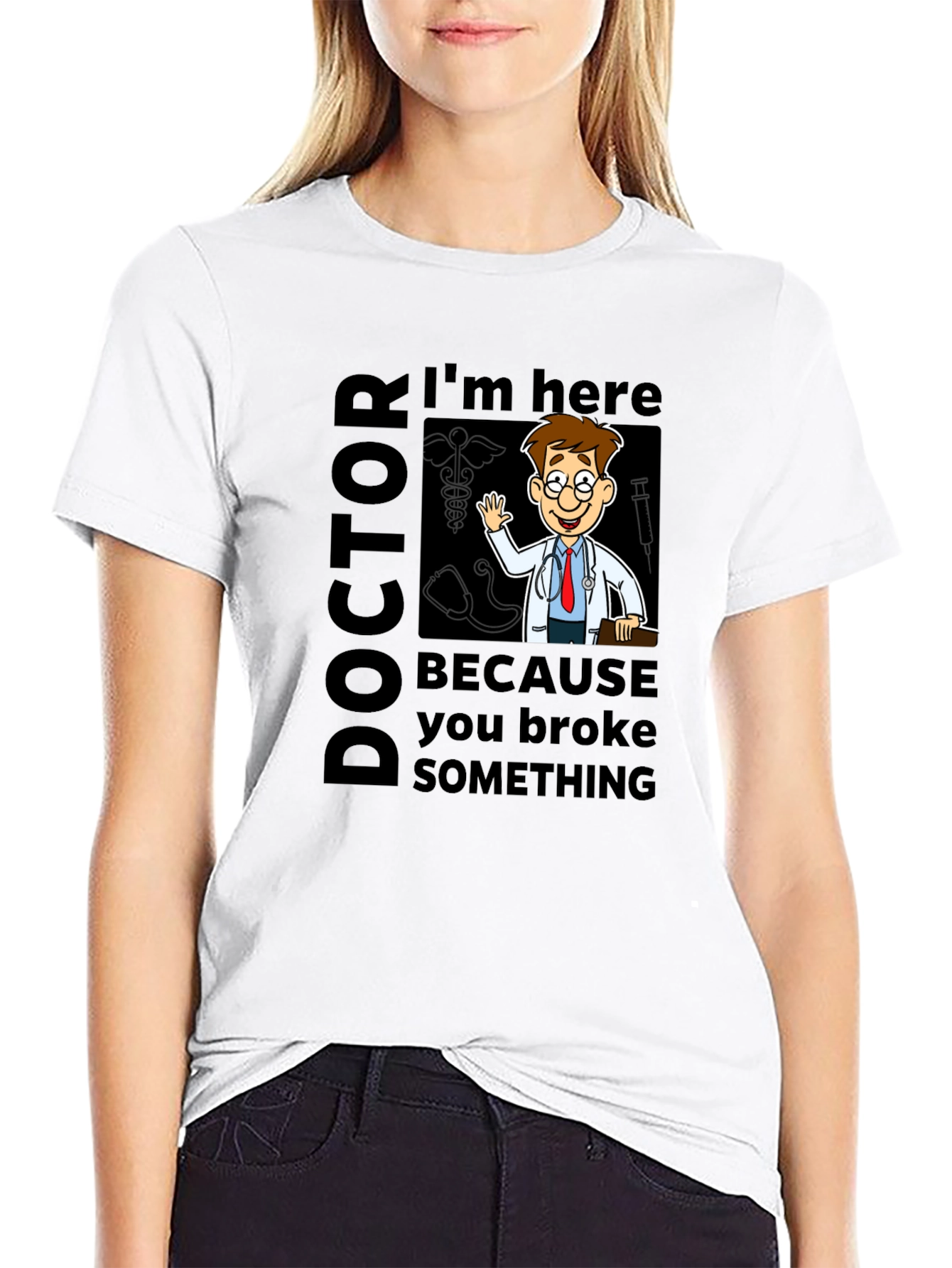 Black Doctor Cartoon Graphic Tee view 9