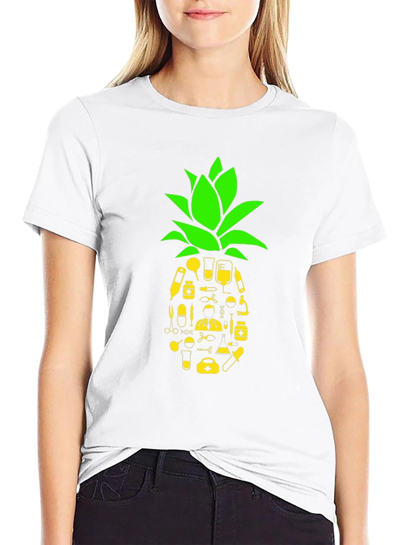 Black Medical Pineapple Graphic Tee view 9