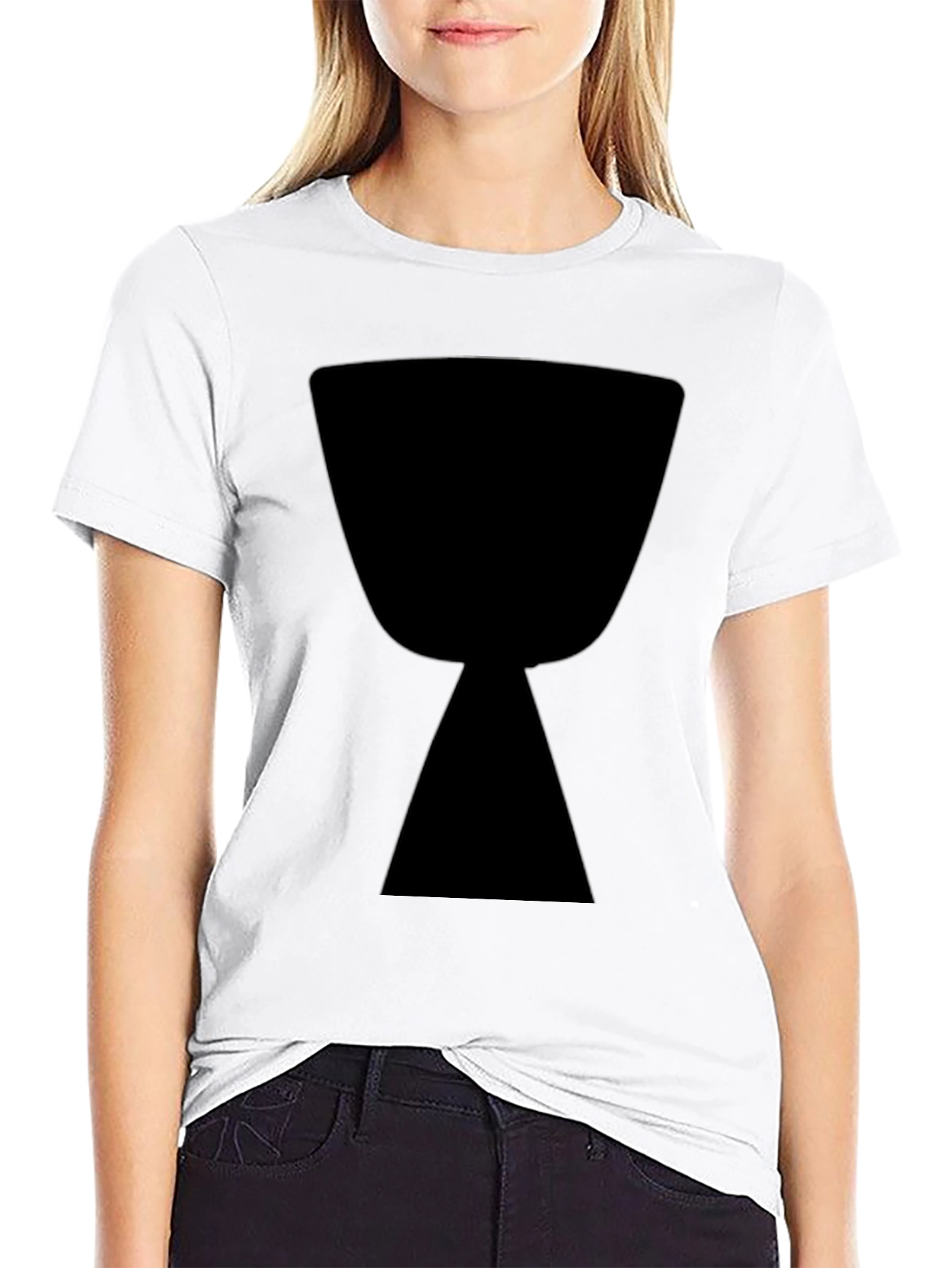 Black Black T-Shirt with Hourglass Graphic view 9
