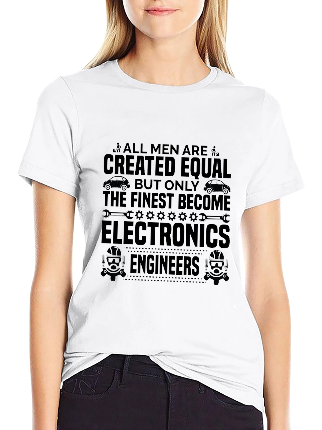 Black Electronics Engineer T-Shirt view 9
