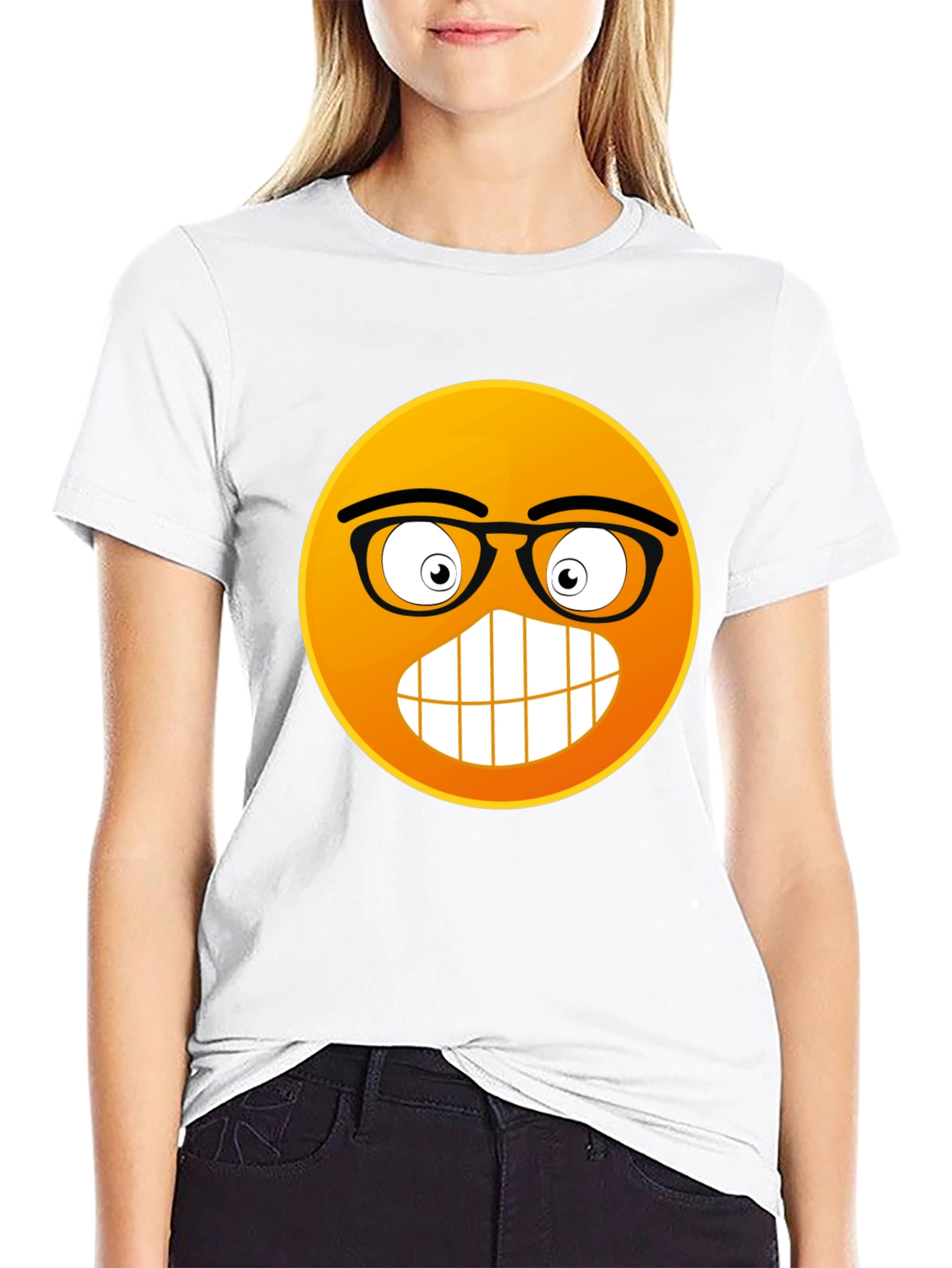 Black Nerdy Emoji Black T-Shirt: Express Yourself! view 9