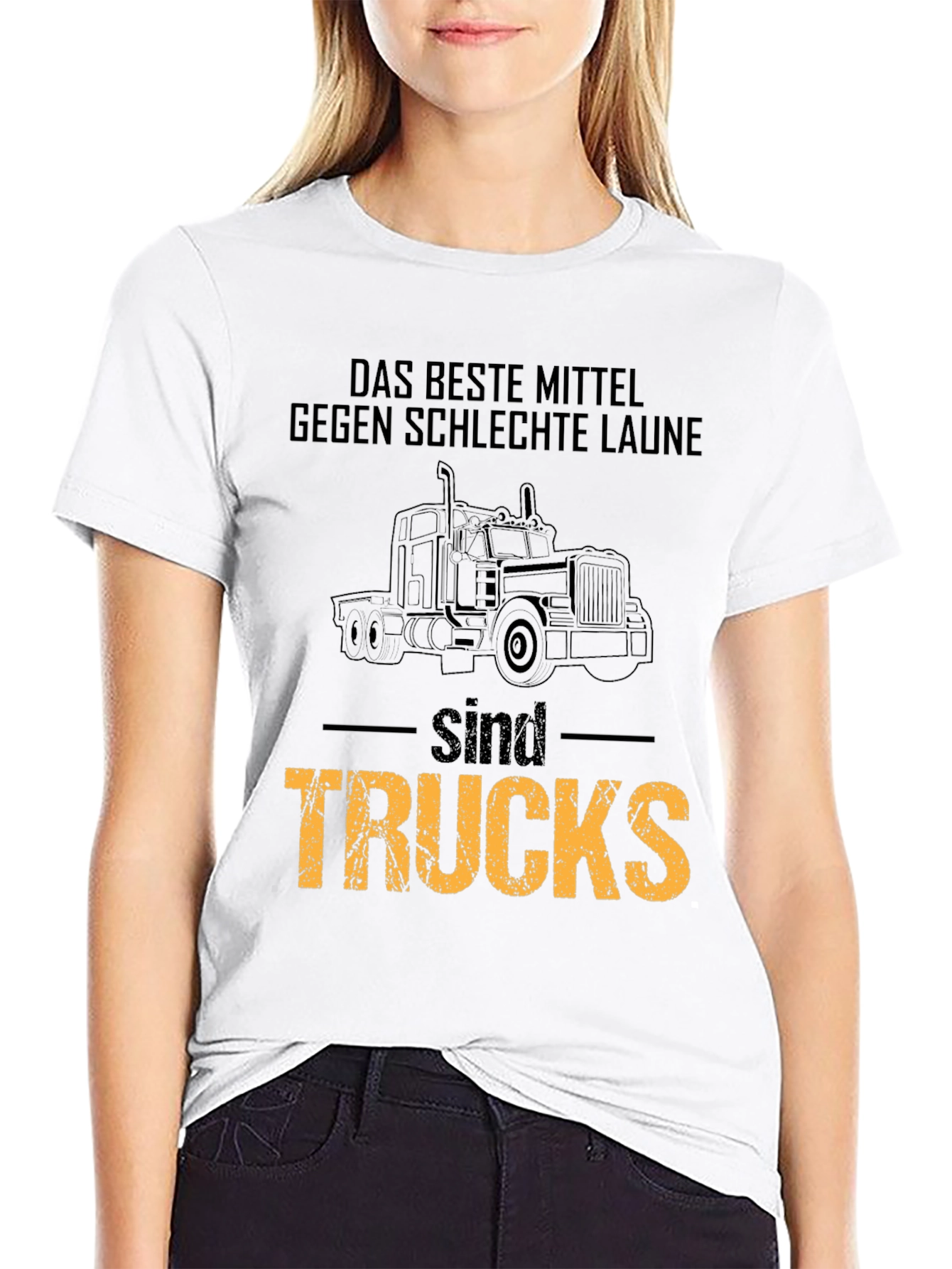 Black Trucks Solve Everything T-Shirt - Driver Humor Tee view 9