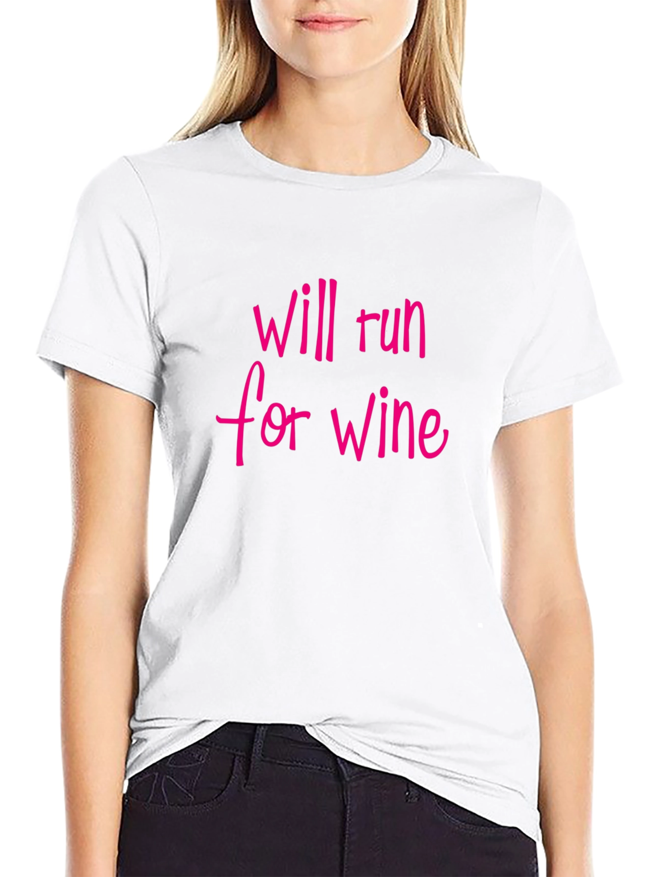 Black Will Run for Wine T-Shirt - Black, Funny Graphic Tee view 9