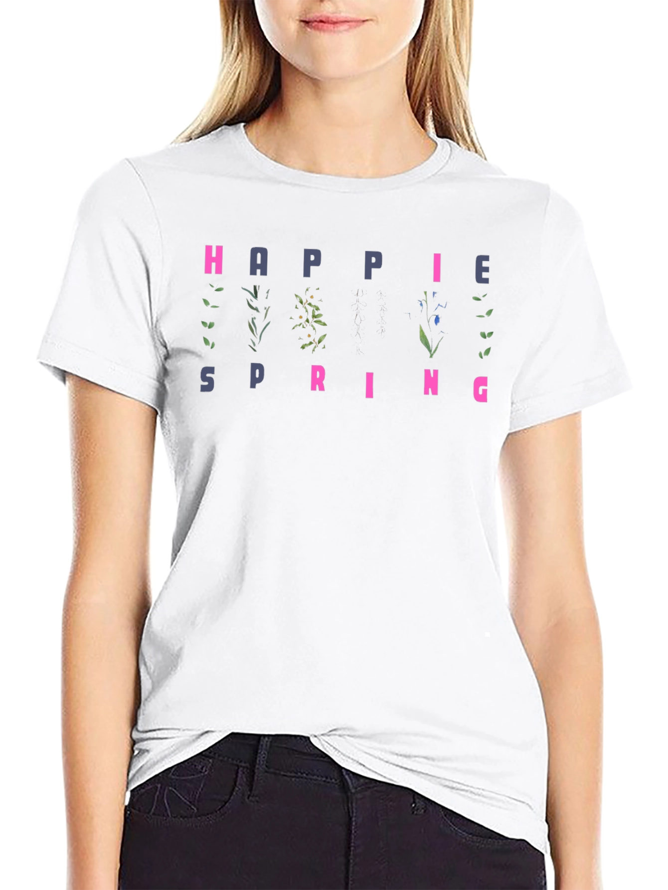 Black Hippie Spring Graphic T-Shirt view 9