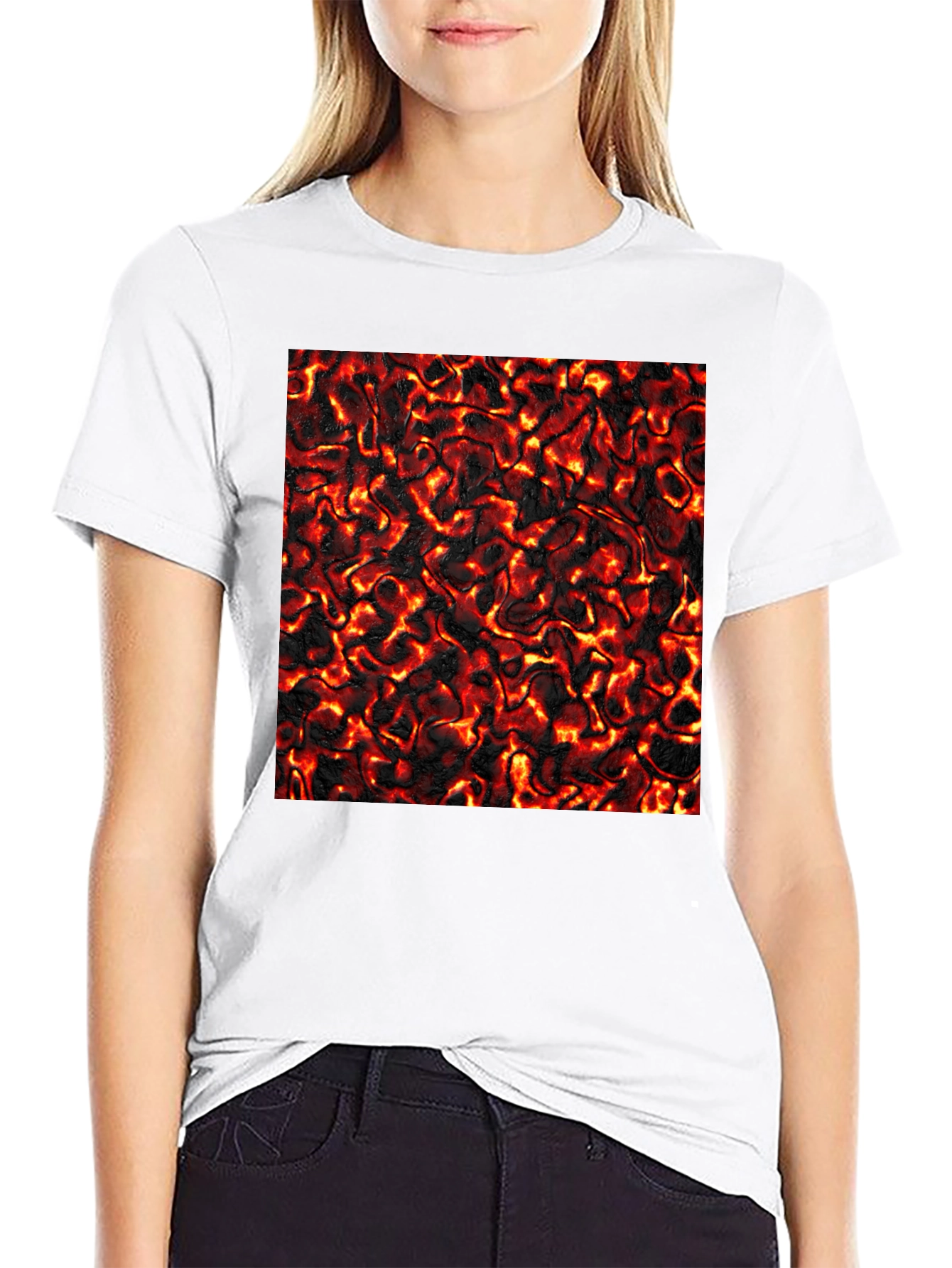 Black Lava Flow Graphic Tee - Cool Black T-Shirt view 9