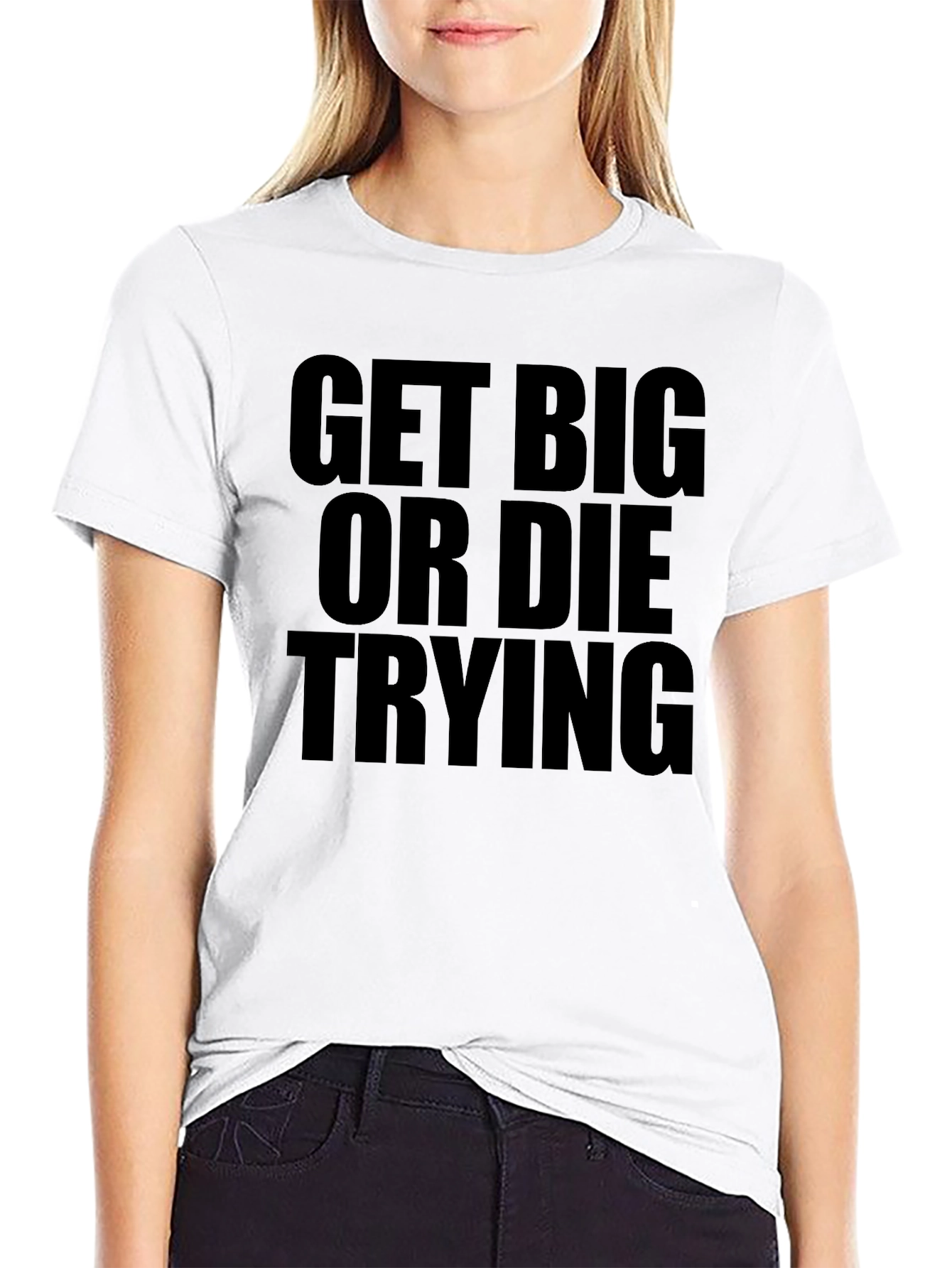 Black Get Big or Die Trying Black T-Shirt view 9