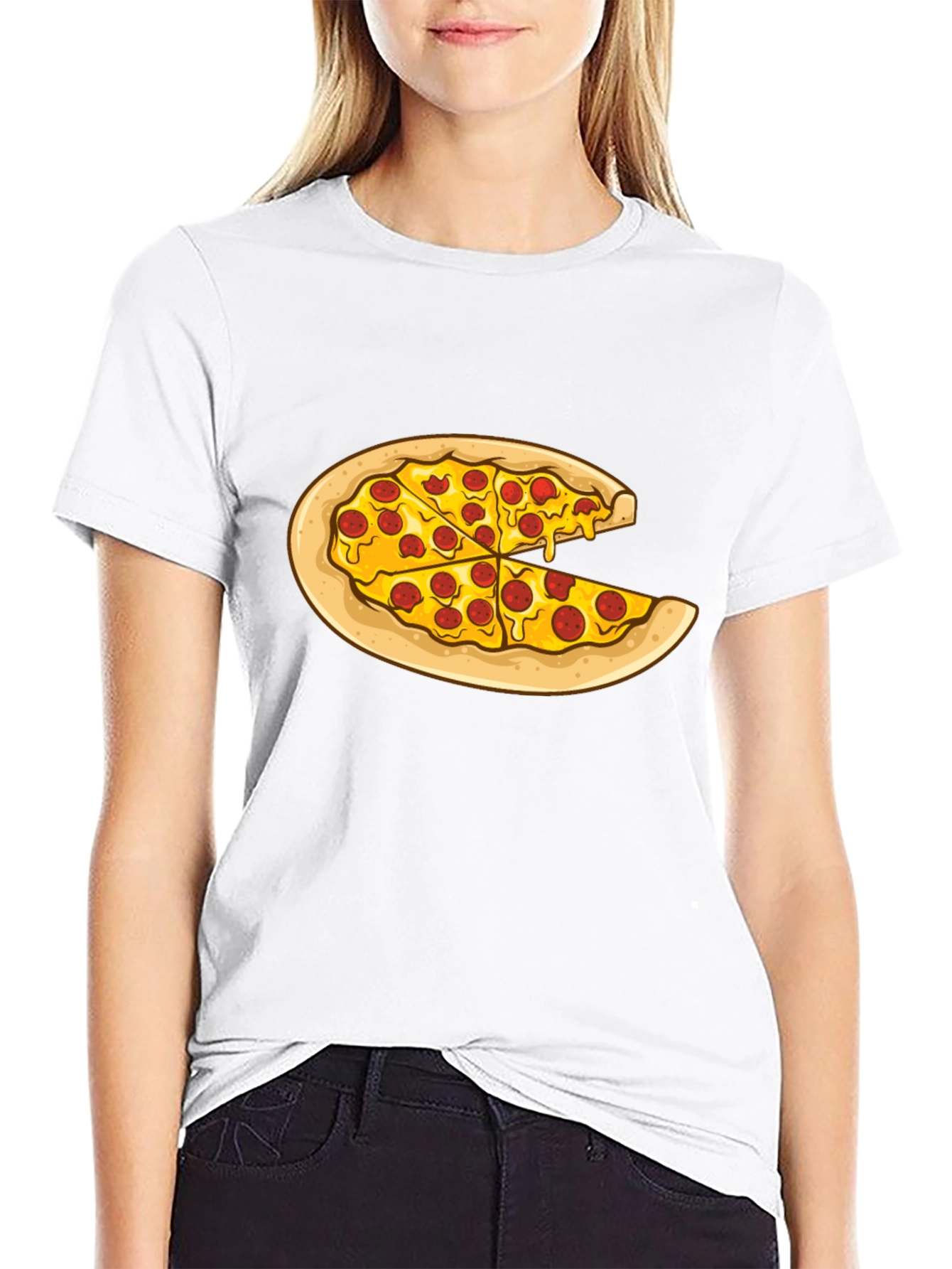 Black Pizza Slice Graphic Tee - Casual Comfort view 9