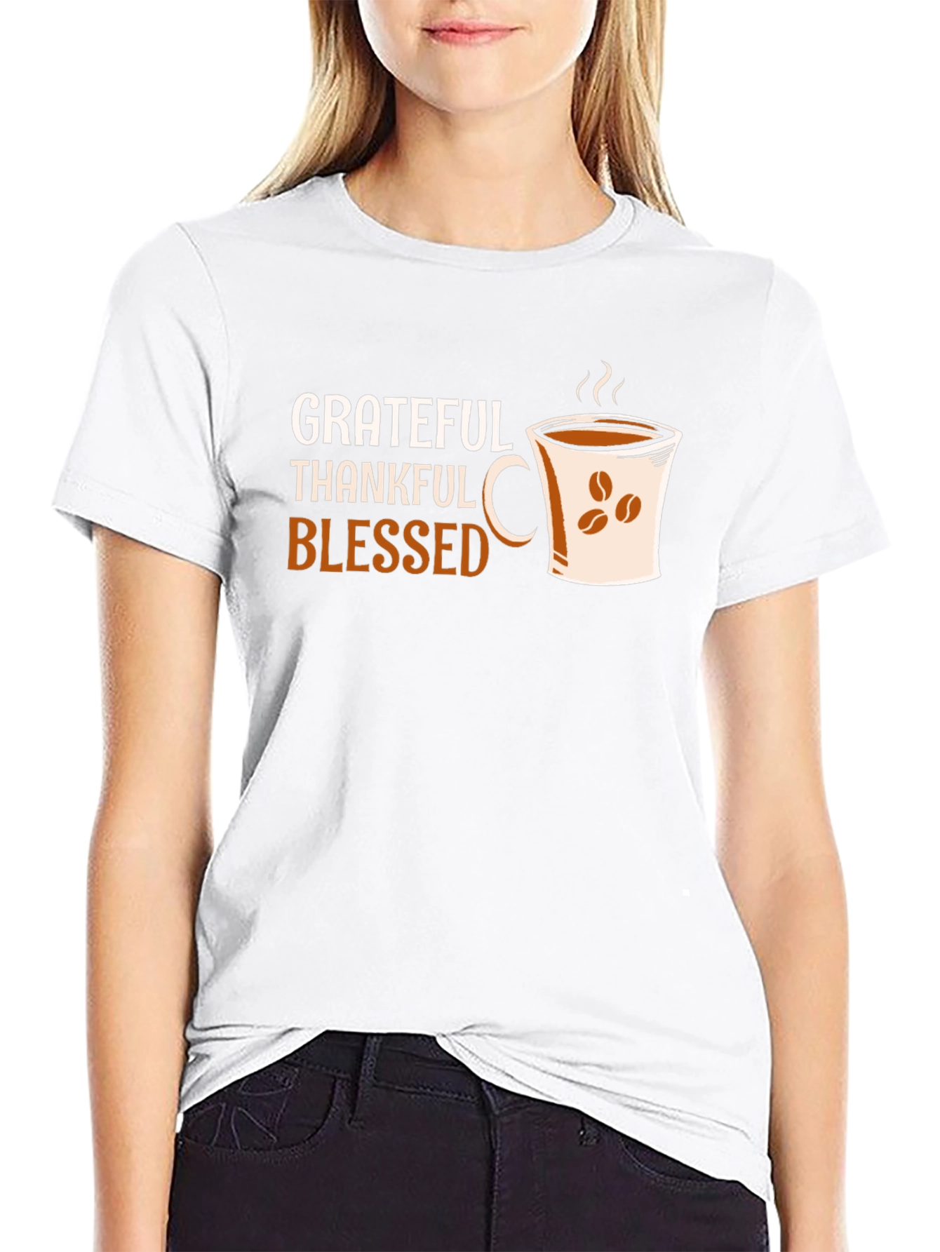 Black Grateful Thankful Blessed Coffee Cup T-Shirt view 9