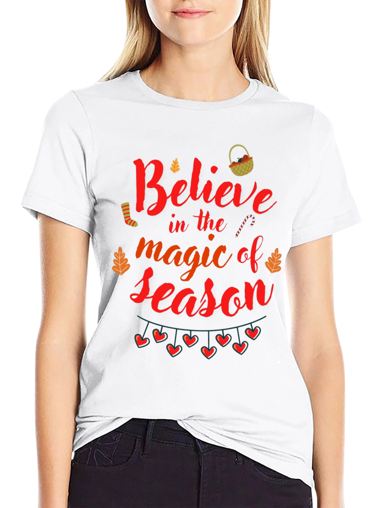 Black Believe Magic Season T-Shirt - Holiday Festive Tee view 9