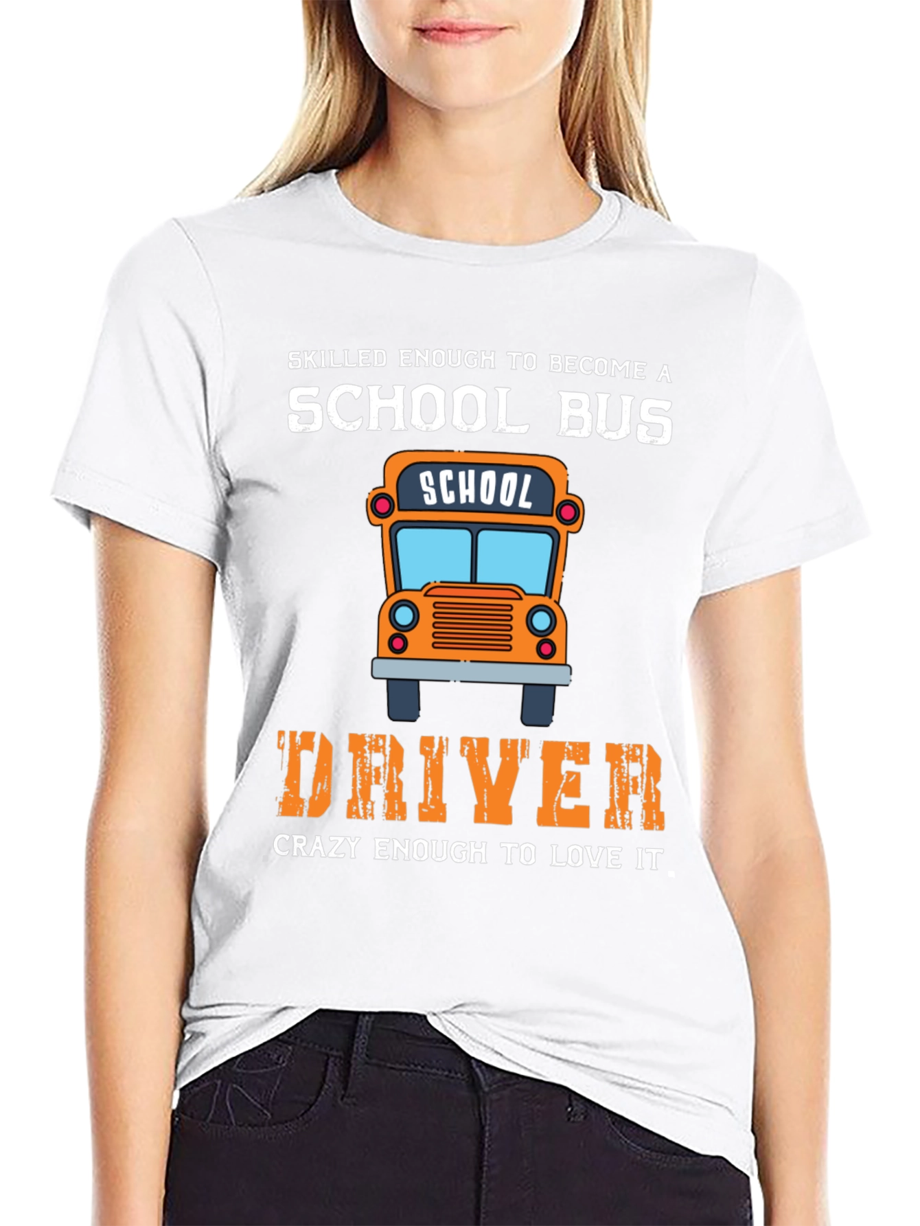 Black School Bus Driver T-Shirt - Skilled Enough & Crazy Enough view 9