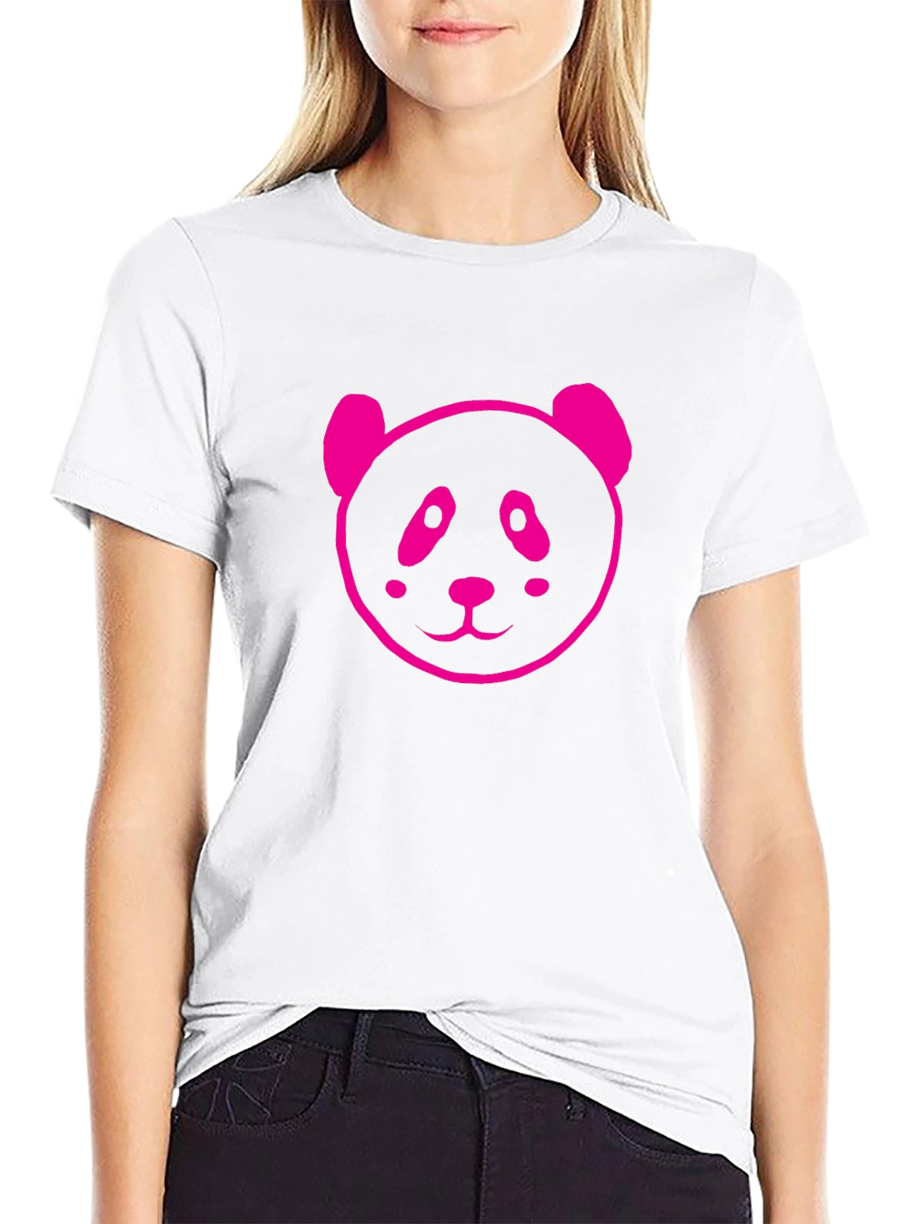Black Panda Graphic Tee - Black Cotton Blend Shirt view 9