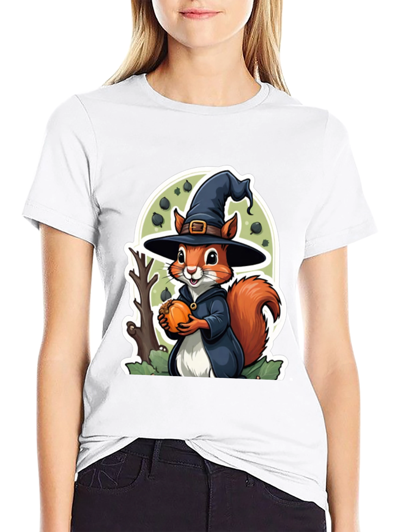 Black Halloween Squirrel Graphic Tee view 9