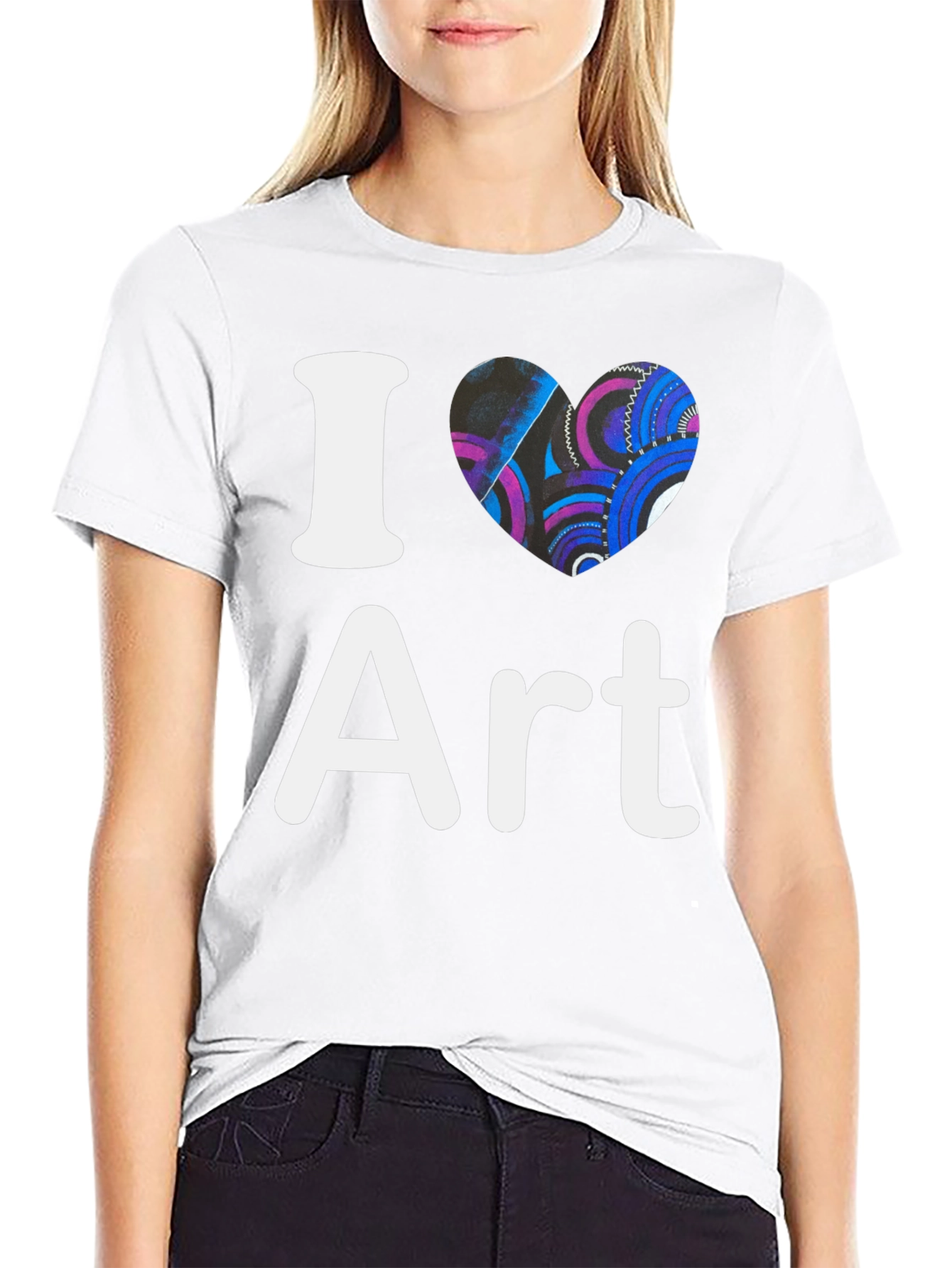 Black I Heart Art Graphic T-Shirt - Artistic Expression view 9