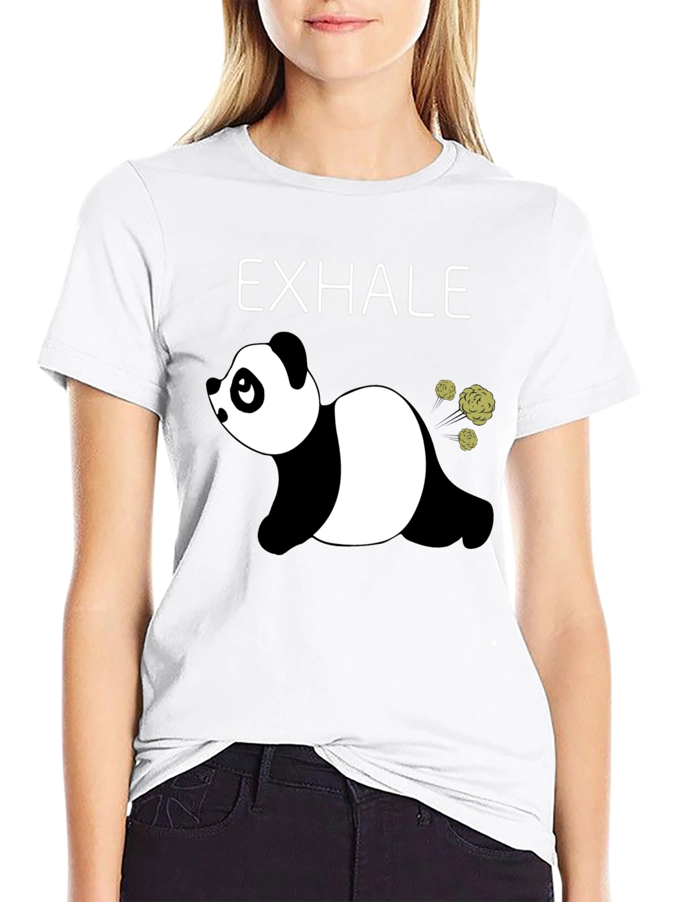 Black Exhale Panda Graphic Tee - Relax & Unwind view 9