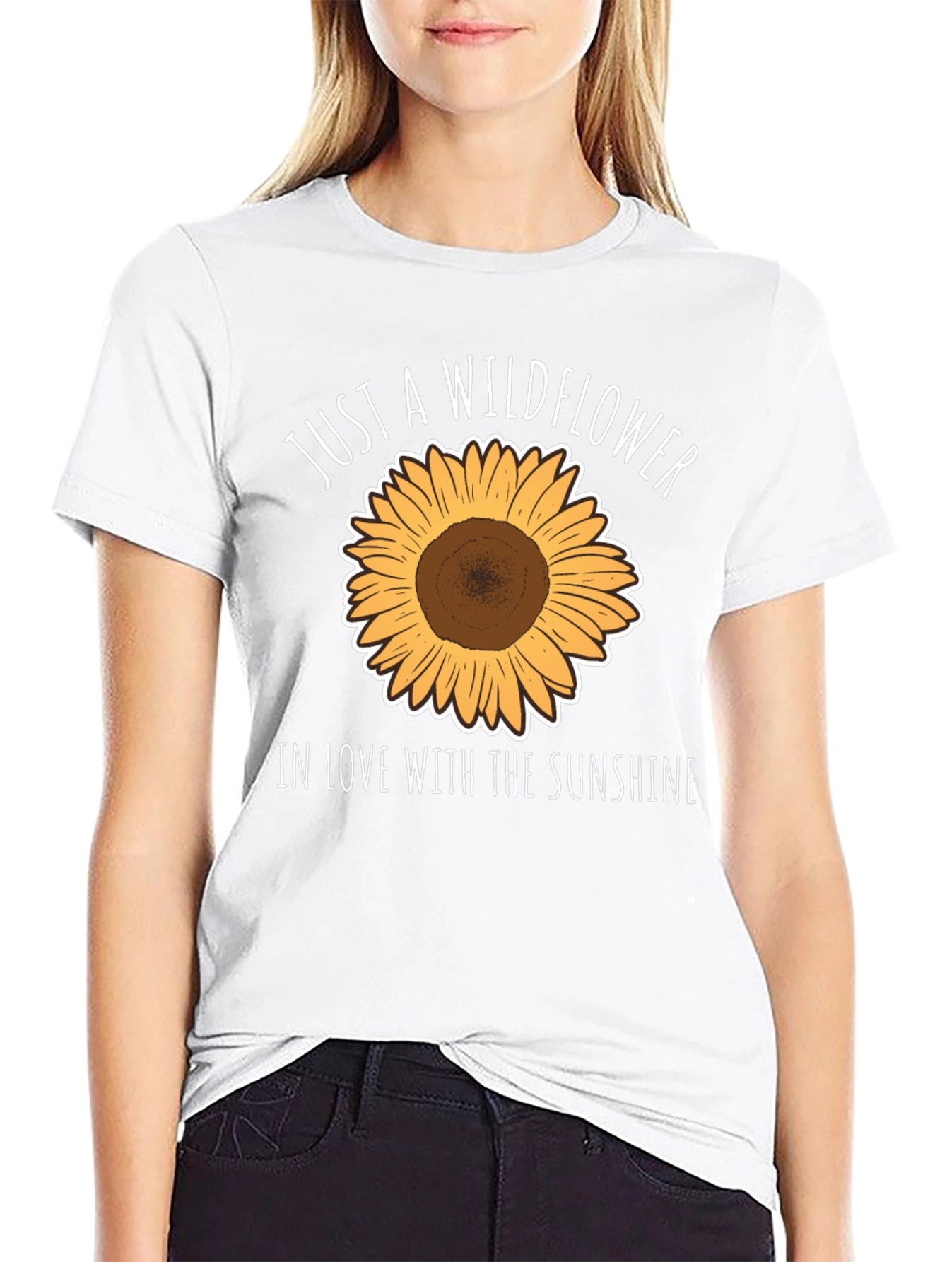 Black Wildflower & Sunshine Graphic Tee - Black Casual T-Shirt view 9